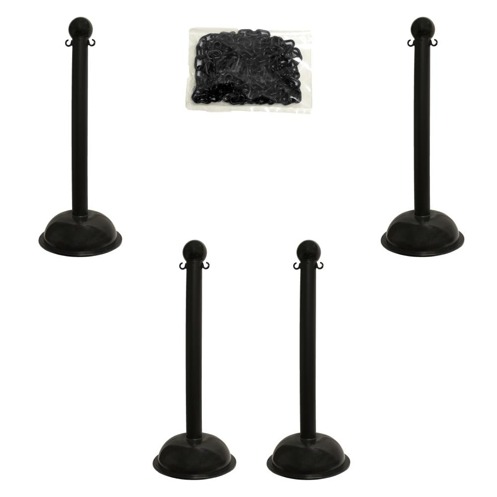 Mr. Chain 71303-4 Black Heavy Duty Stanchion and Chain Kit