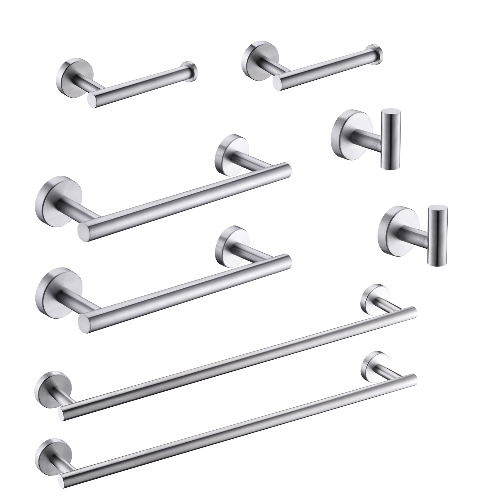 MYRYY 8 Pieces Brushed Nickel Decorative Bathroom Hardware Set Towel Bars Towel Racks Included #HON20637
