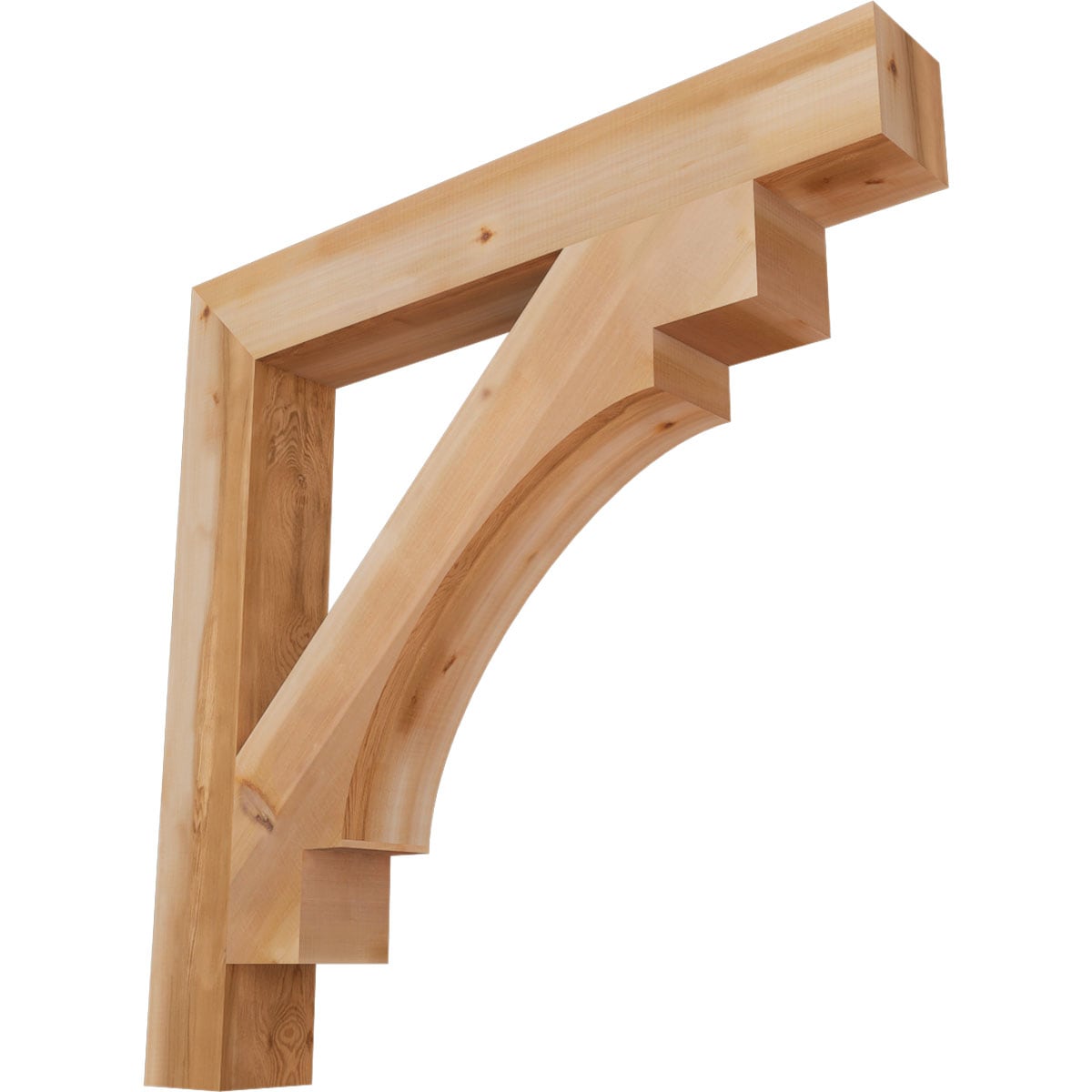 Ekena Millwork BKT06X44X44MRC05SWR Merced block smooth 5-1/2-in x 44-in x 44-in Western red cedar Brown Wood Standard bracket