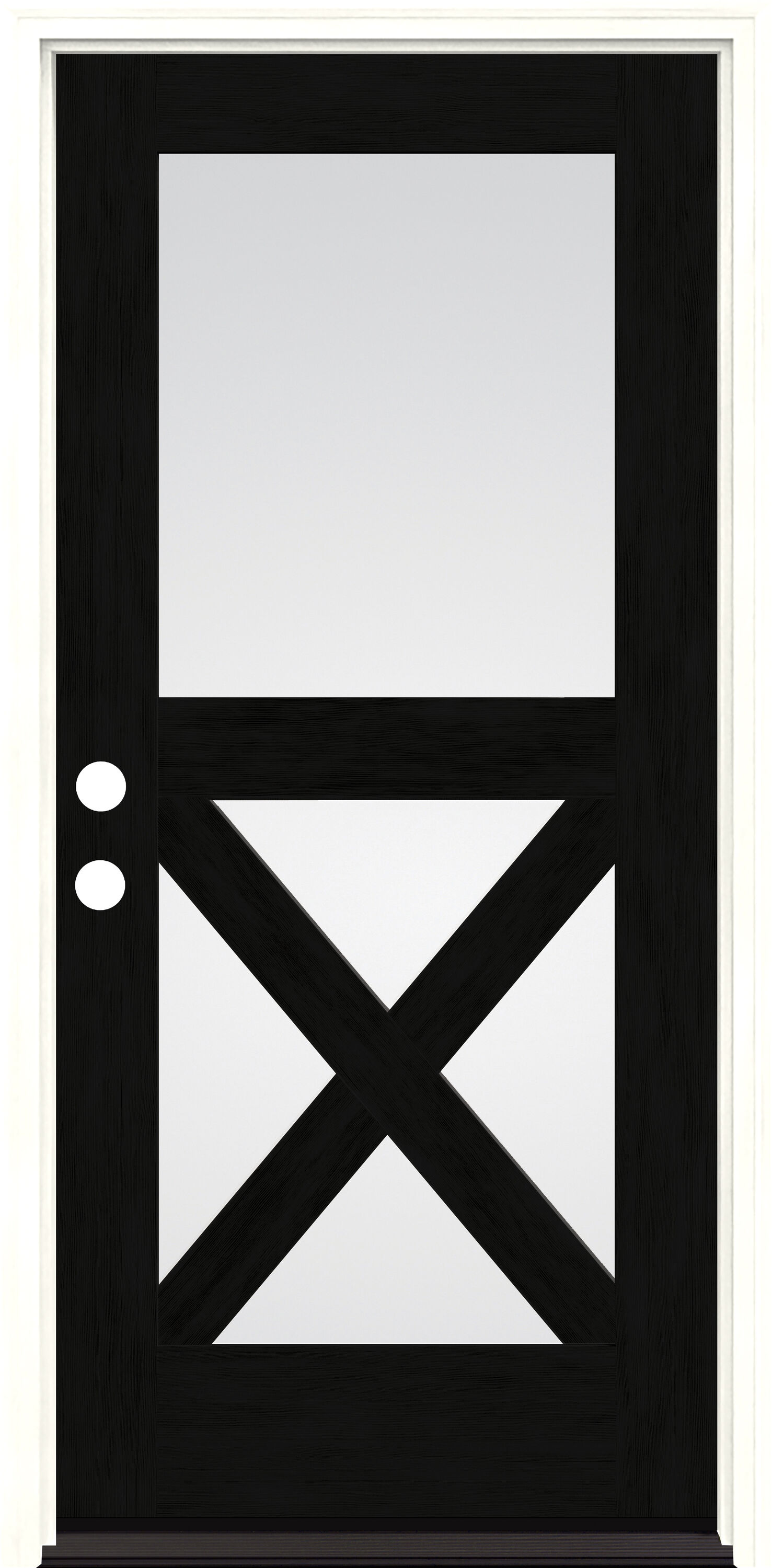 Therma-Tru Classic Craft 36-in x 80-in x 4-9/16-in Fiberglass Right-hand inswing Onyx Stained Prehung Residential Insulating core Front Door