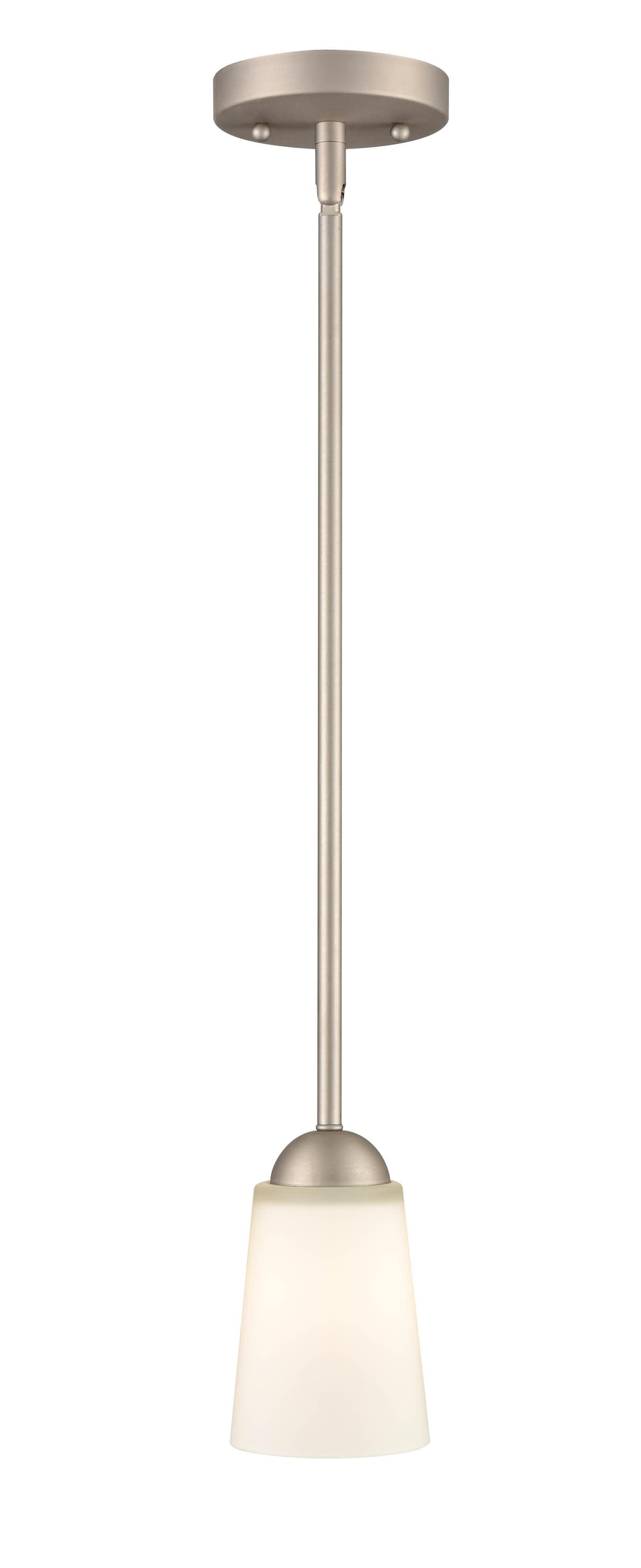 Millennium Lighting 9801-SN Ivey Lake 1 -Light Satin Nickel Traditional Etched glass Cylinder Mini Hanging Pendant light