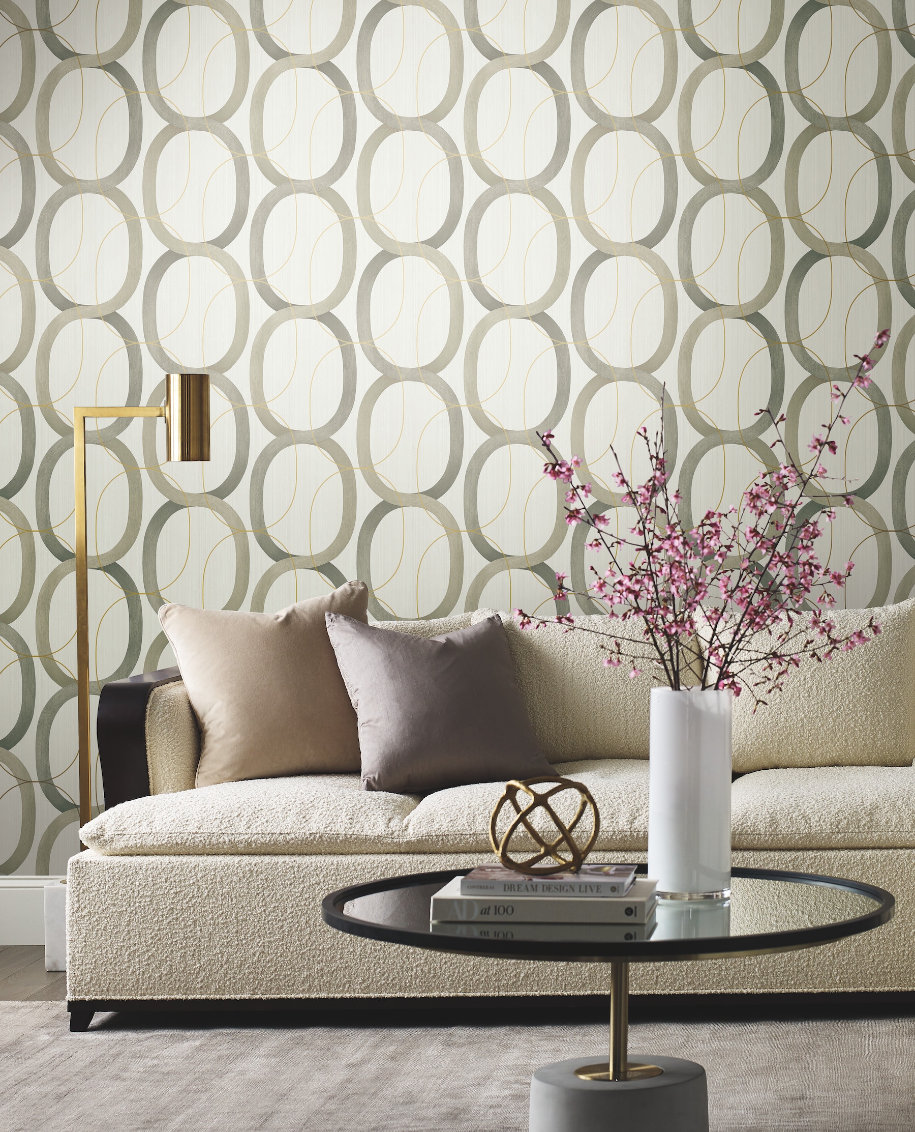 York Wallcoverings OS4211 Modern Nature 2nd Edition 56.4-Sq. Feet Tan Paper Geometric Unpasted Wallpaper