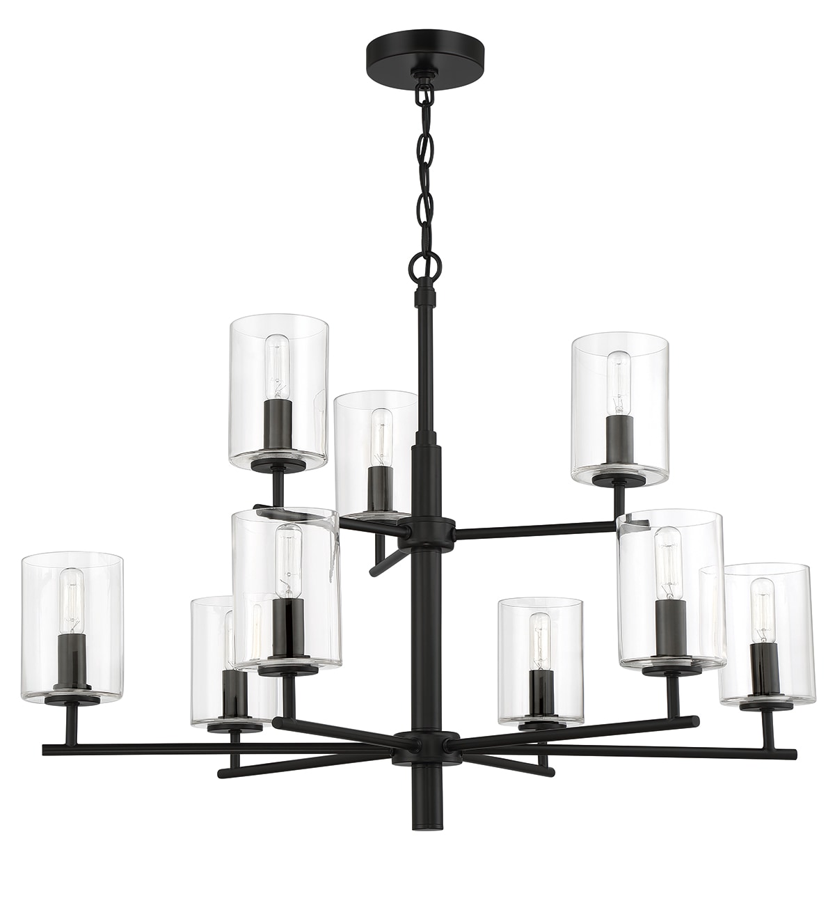 Craftmade 55629-FB Hailie 9 -Light Matte Black Transitional For Use in Bedrooms, Dining Rooms, Foyers, Living Rooms Chandelier
