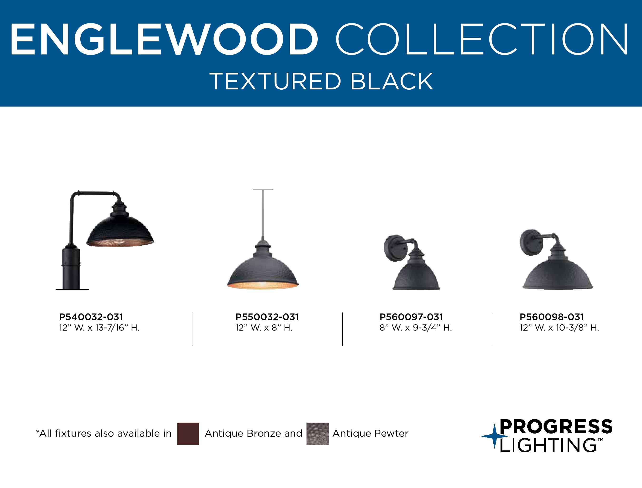 Modern Englewood 8'' Black Steel Wall Lantern with Copper Accents