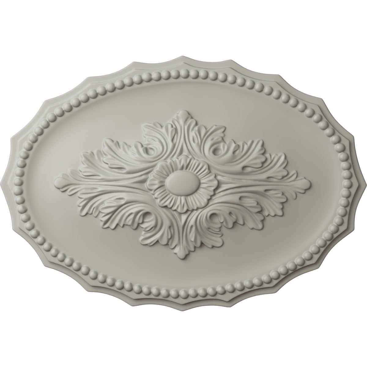 Ekena Millwork CM16OXPCF Oxford 11.75-in W x 16.5-in L Painted Pot Of Cream Polyurethane Whole Ceiling Medallion