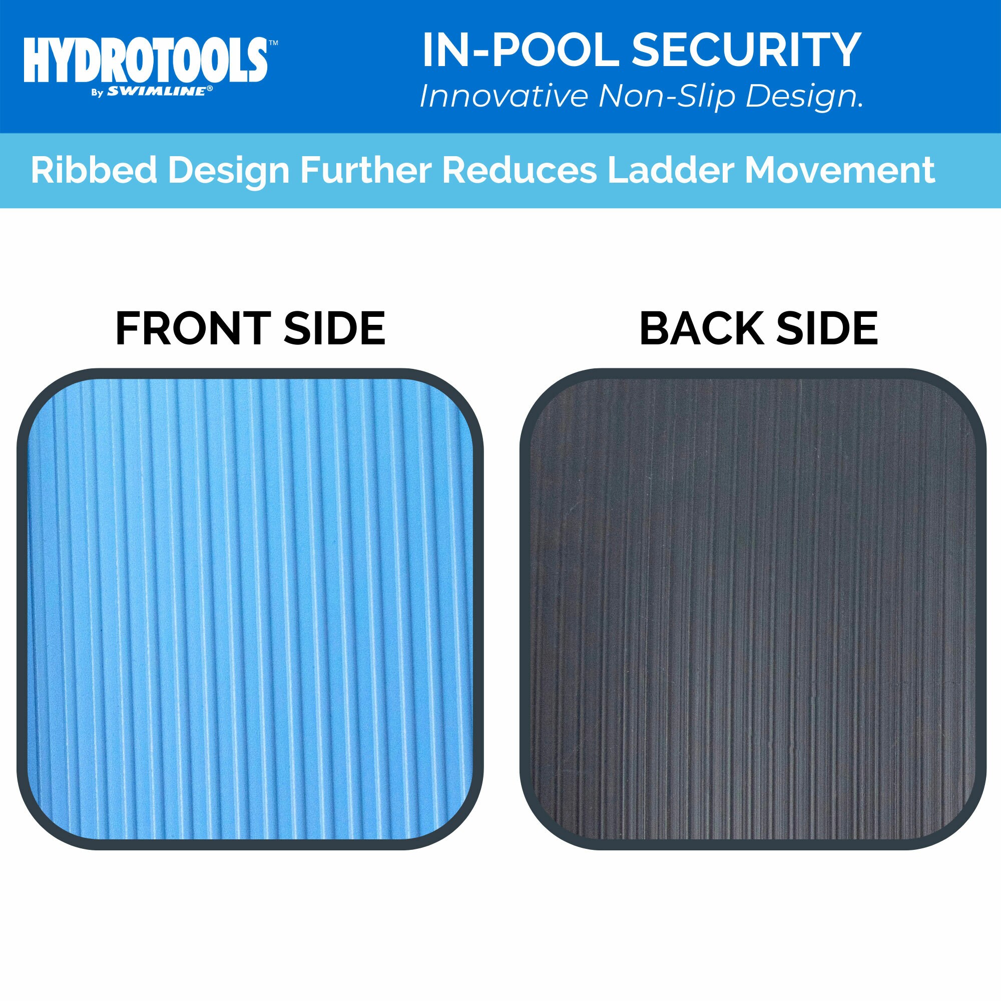 Pool Non-Slip Step Mat, Swimming Pool Ladder Mat Protect Pool Liner Wide  Ribbed Protective Pad with Non-Slip Texture for Swimming Pool Liner and