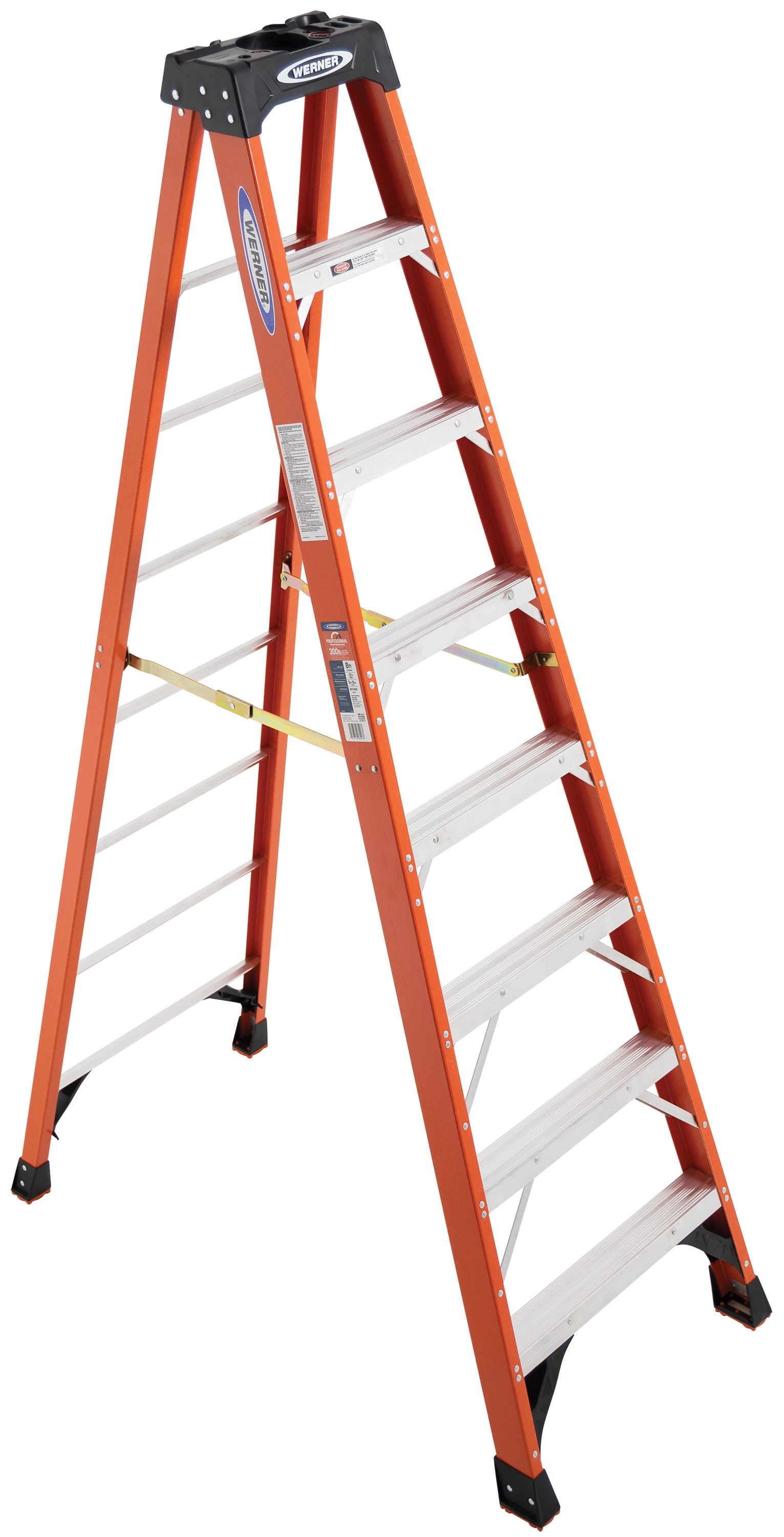 8 Ft Aluminum Folding Step Ladder 300 Lb 12 Ft Max Reach Heavy Duty Lightweight 