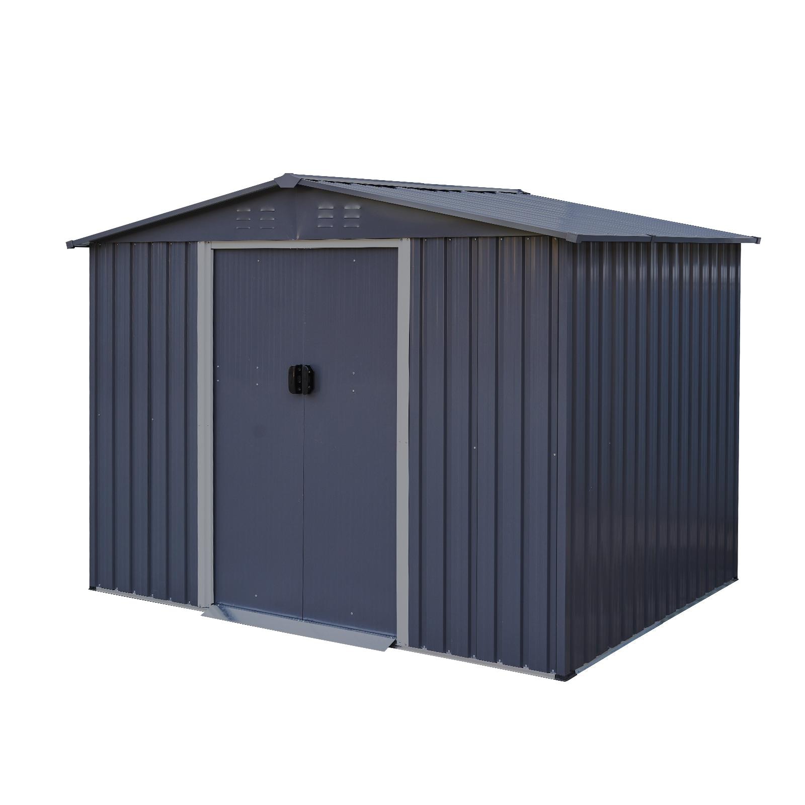 Bayfeve 8-ft x 6-ft Metal Storage Shed Galvanized Steel Storage Shed in ...