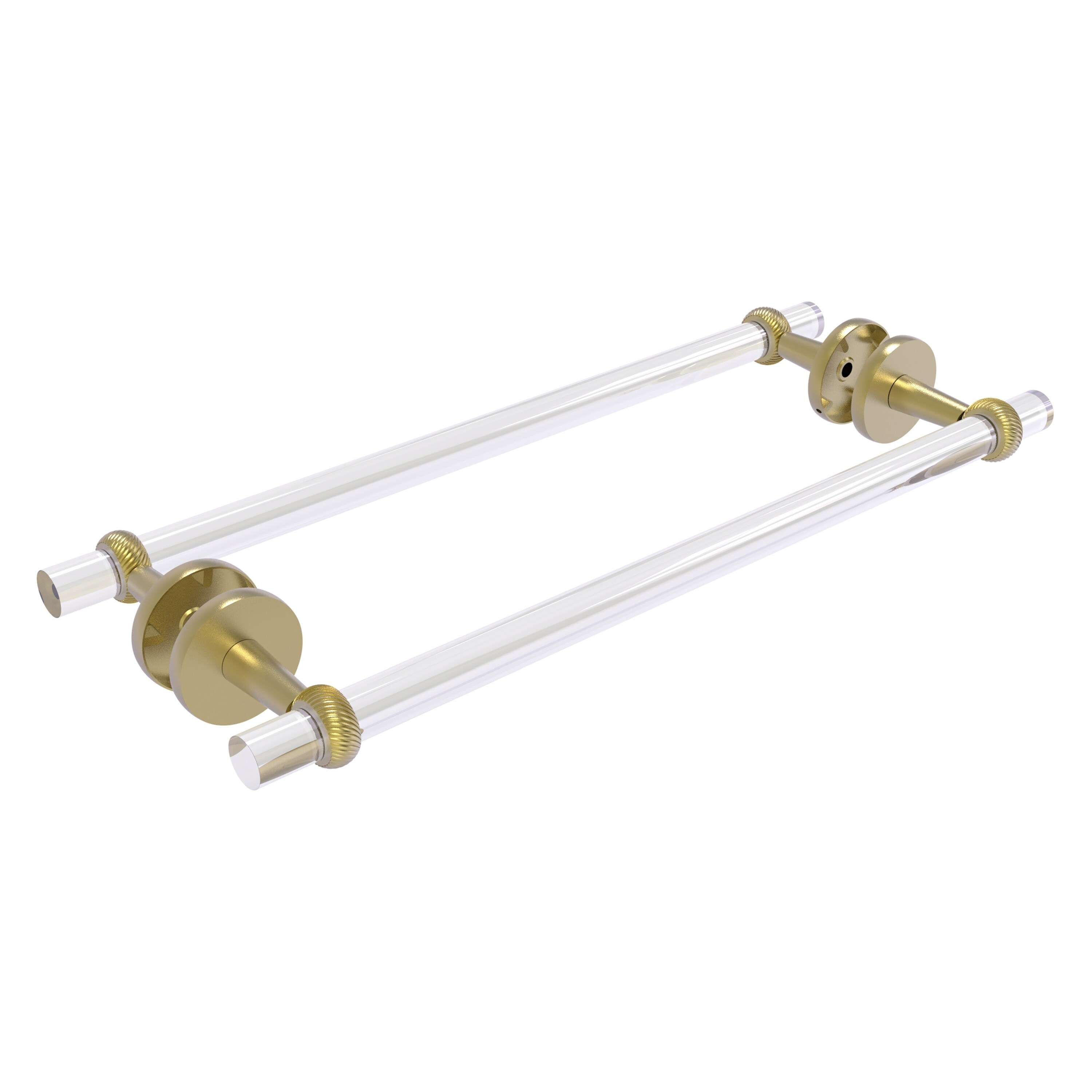 Allied Brass CV-41T-BB-18-SBR Clearview 18-in double Satin Brass Wall mount Double Towel Bar