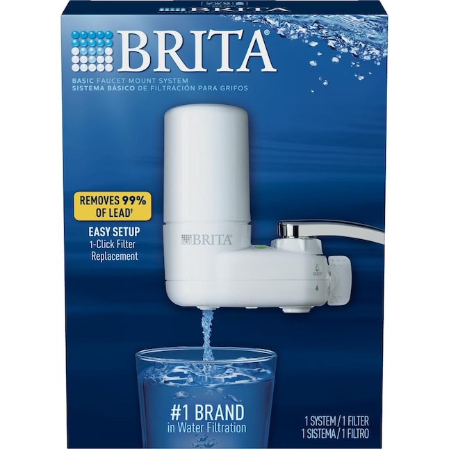 Brita Faucet Mount Carbon Block White Faucet Filter in the Countertop &  Faucet Mount Filters department at