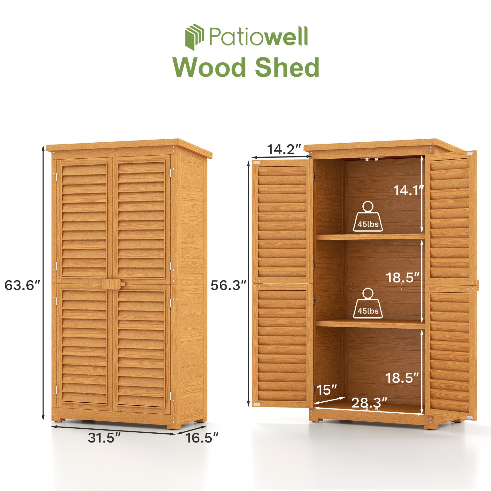 Patiowell WES-PS23-0222-MBG Wood-Storage-Buildings - View #9
