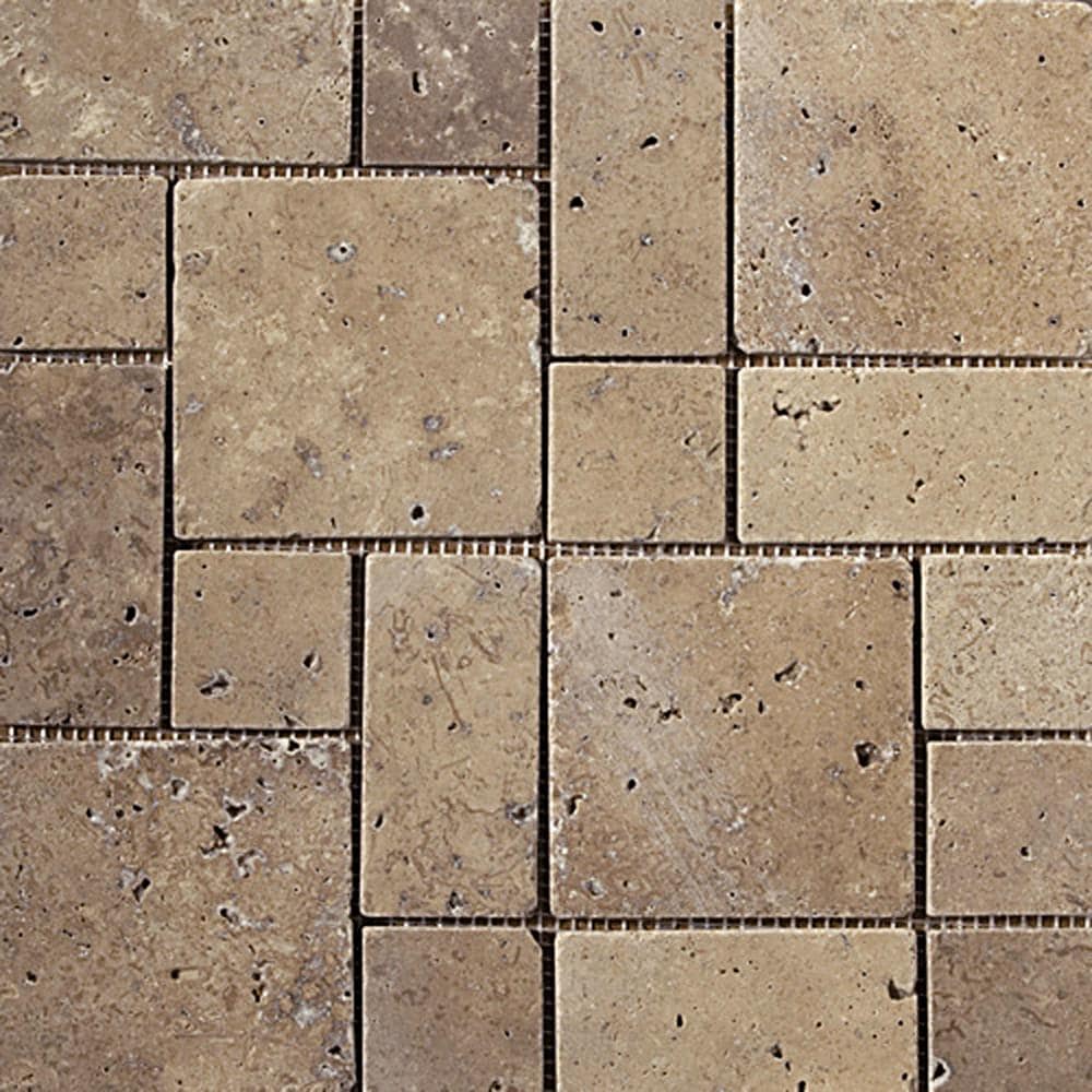 Emser T03MINIMO1212MSH Travertine Mocha 12-in x 12-in Travertine Border Tile (1-sq. ft/ Individual Tile)