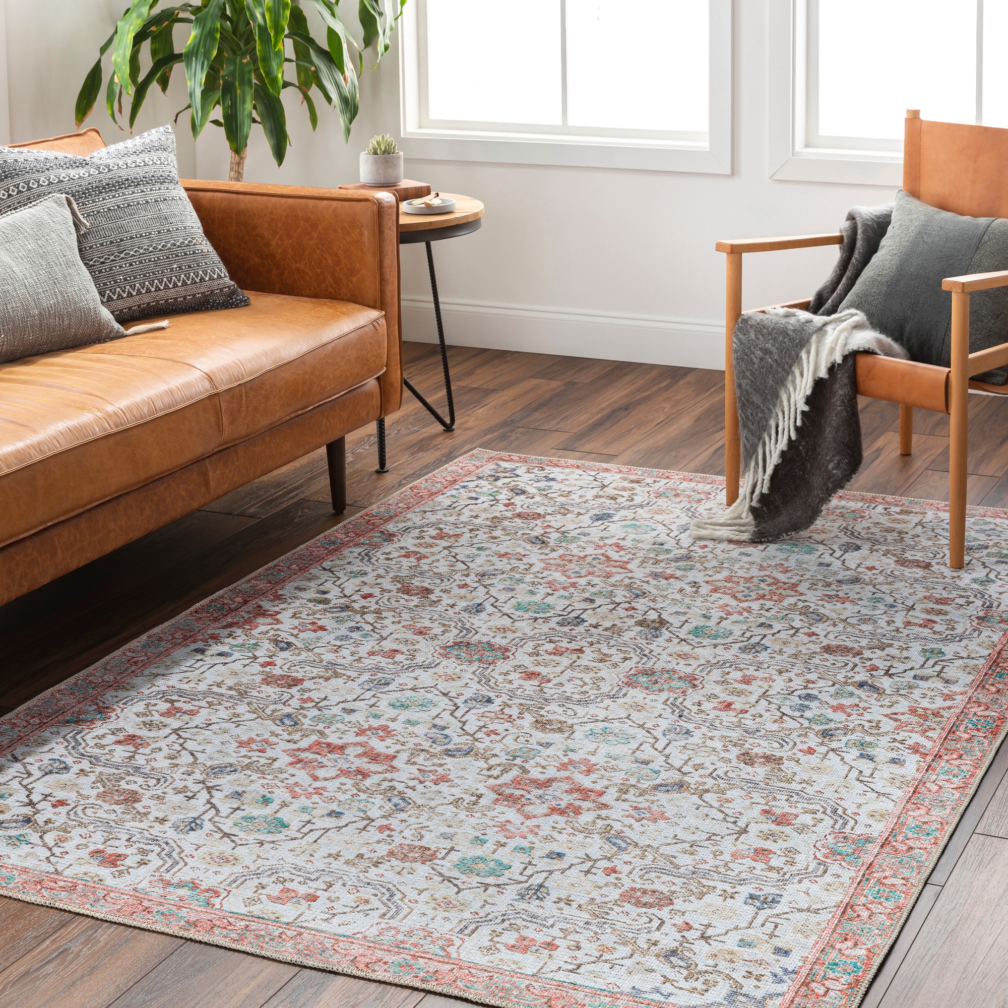 Livabliss AML2365-27710 Kemer 3 x 8 (ft) Polypropylene Cream/Multi Rectangular Indoor Medallion Vintage Machine washable Runner rug