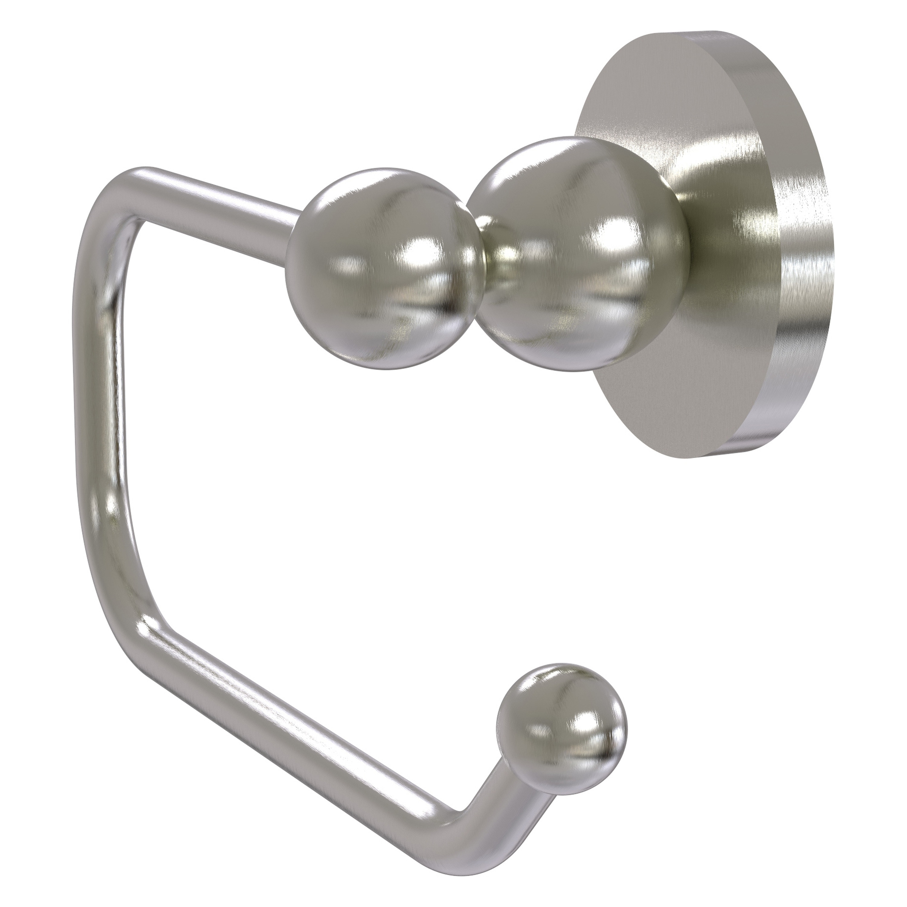 Allied Brass BL-24E-SN Bolero Satin Nickel Wall mount Single post Toilet Paper Holder 1 -Rolls with Storage