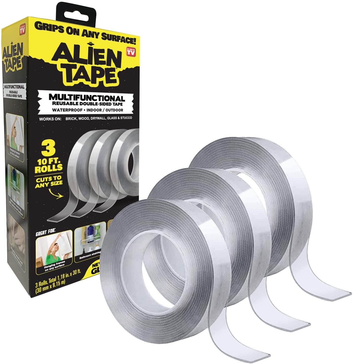 Alien Tape Alien Brand 3-Pack 1.18-in x 10-ft Double-Sided Tape in the  Double-Sided Mounting Tape department at