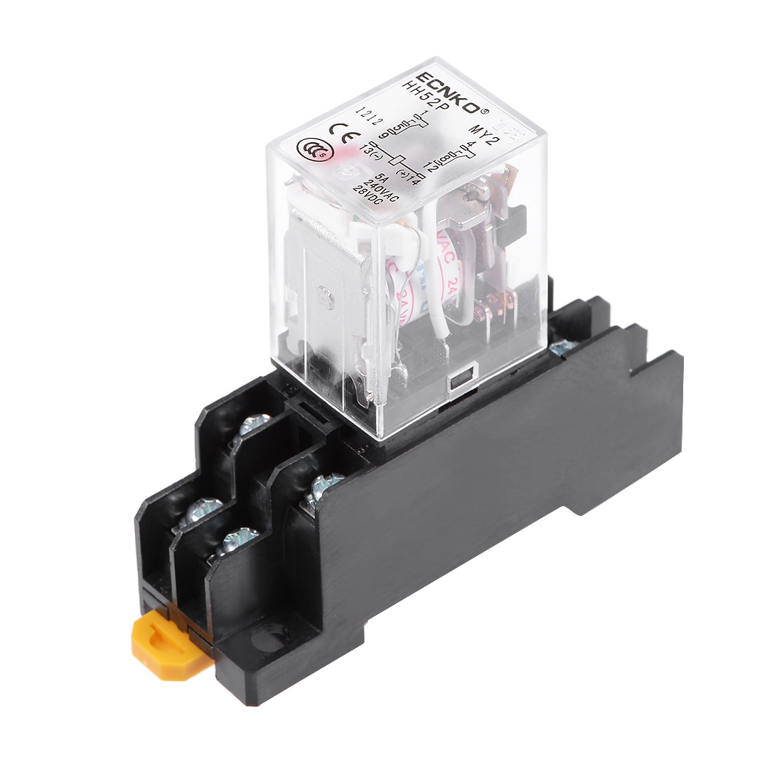 Electromagnetic Power Relay HH52P AC 24V Coil DPDT 8 Pins Electromagnetic Power Relay Red LED with socket