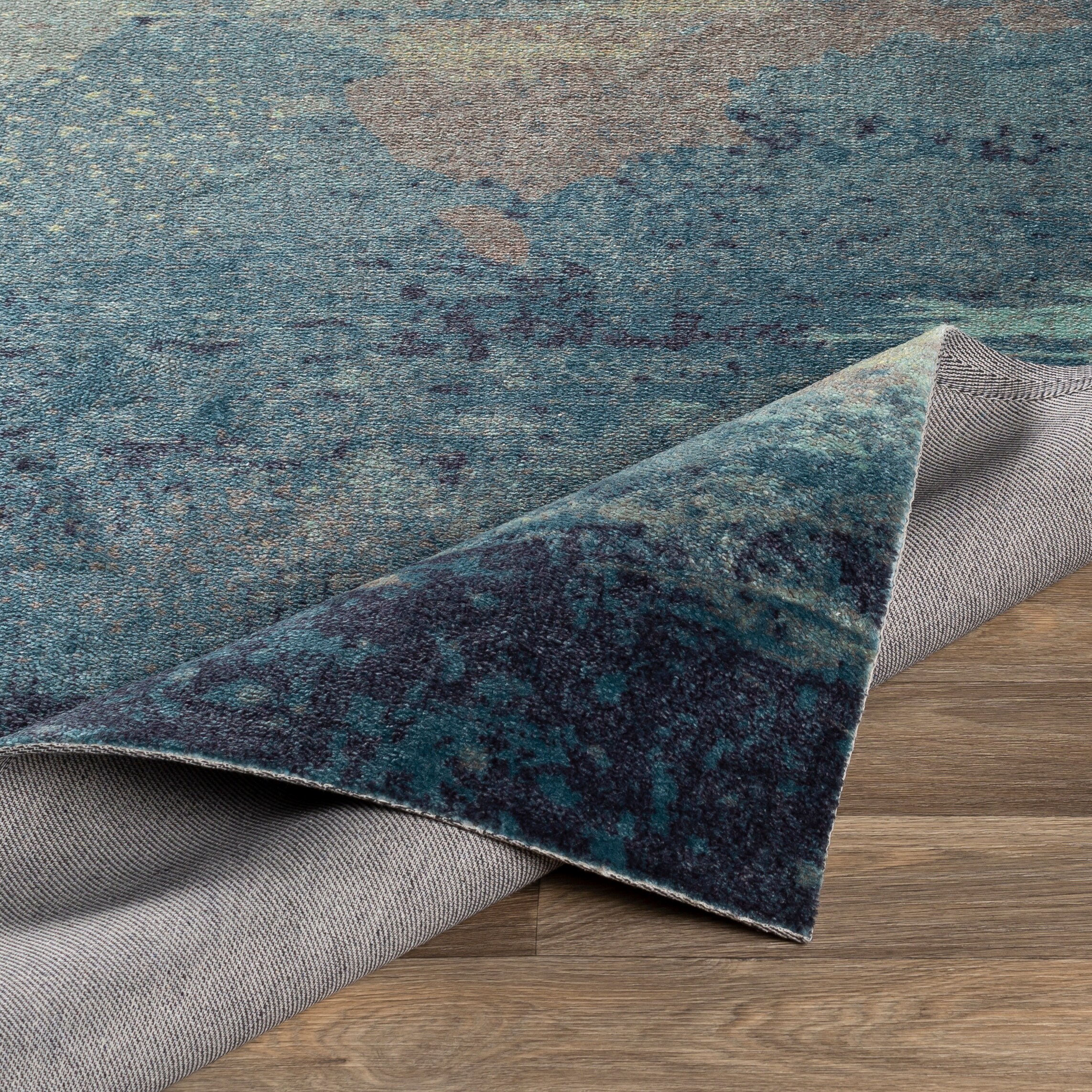 Surya Felicity 2 X 8 (ft) Sky Blue Indoor Abstract Industrial Runner Rug in  the Rugs department at