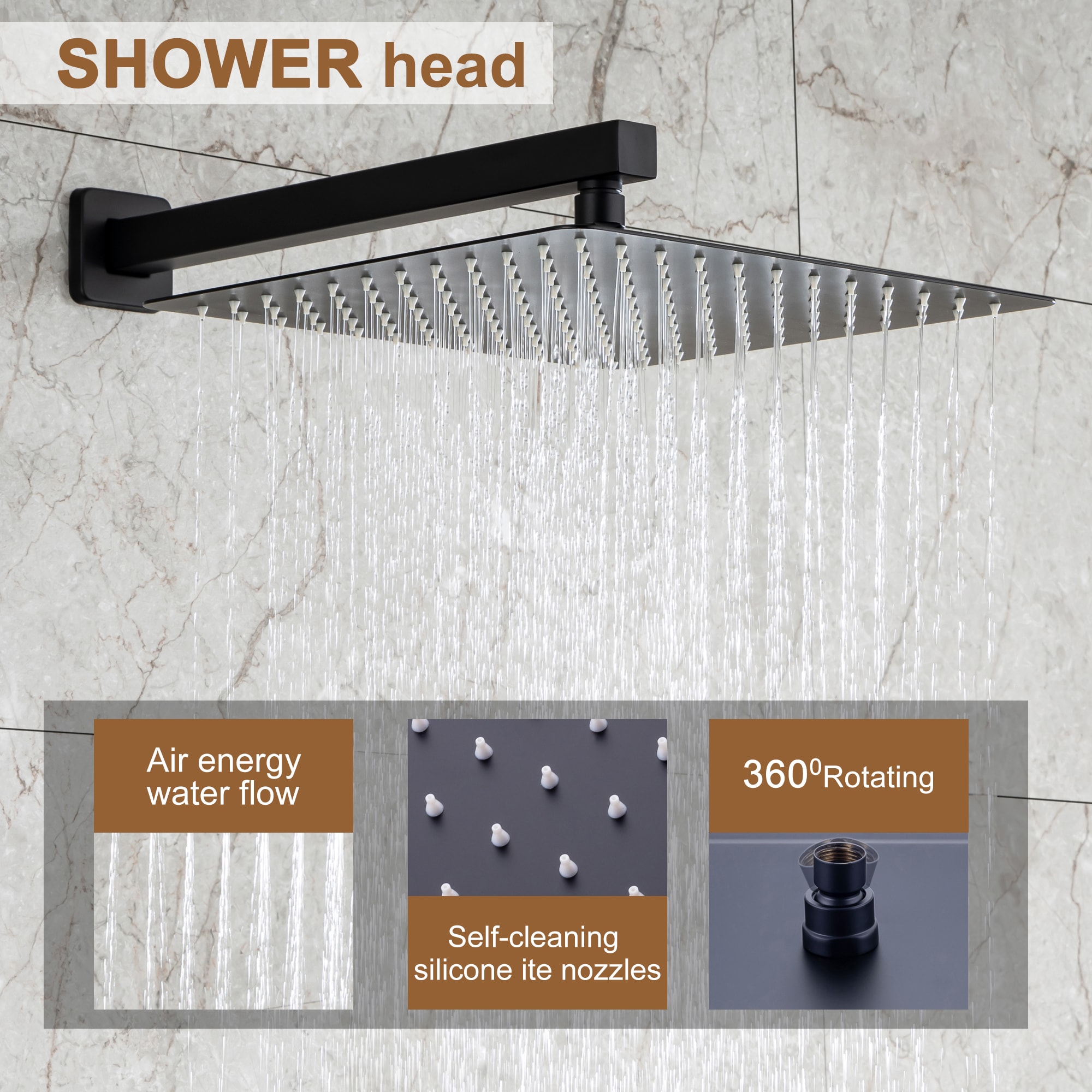 Clihome CL-030ORB-SL Showerhead-Bar-Panels - View #6