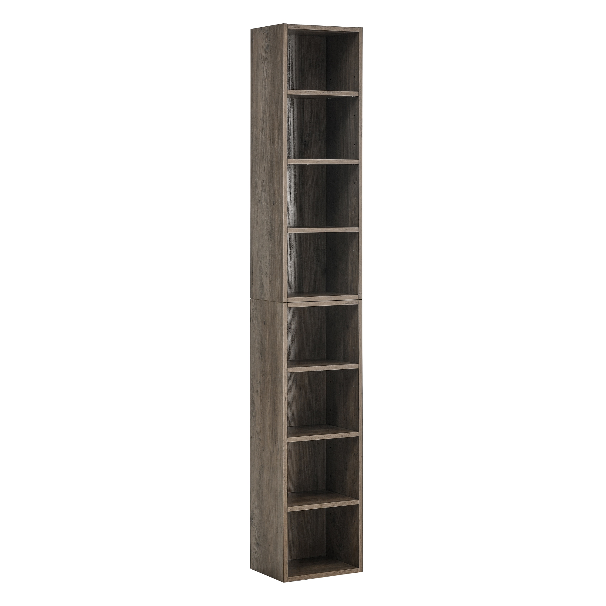 SINOFURN SYD260003WD Gray MDF 6 -Shelf Bookcase ( 11.6-in W x 70.9-in H x 9.3-in D ) Finished