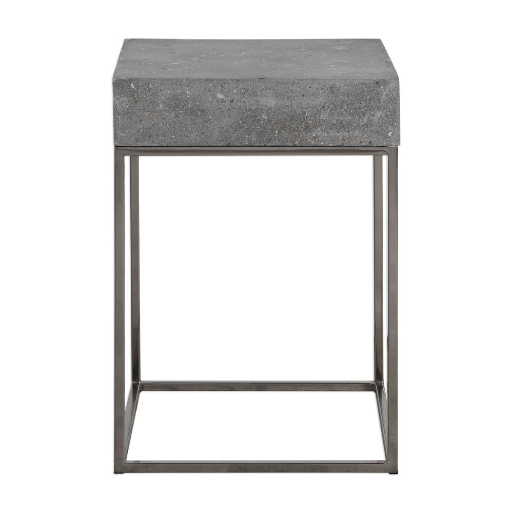 Global Direct 24735 Stainless Steel Stone Industrial End Table