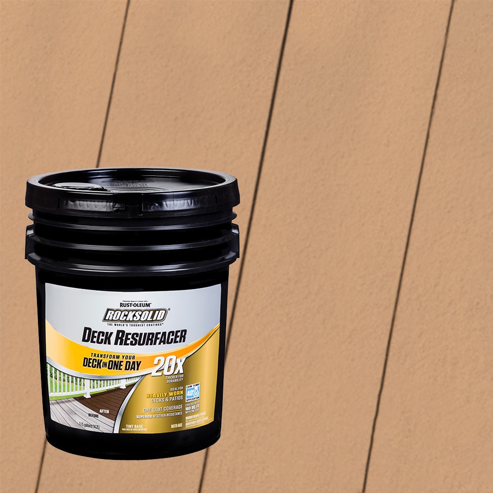 Rust-Oleum 319603T RockSolid 20X Deck Resurfacer Pre-Tinted Sedona Solid Exterior Wood Stain and Sealer in One ( 4-gallon )