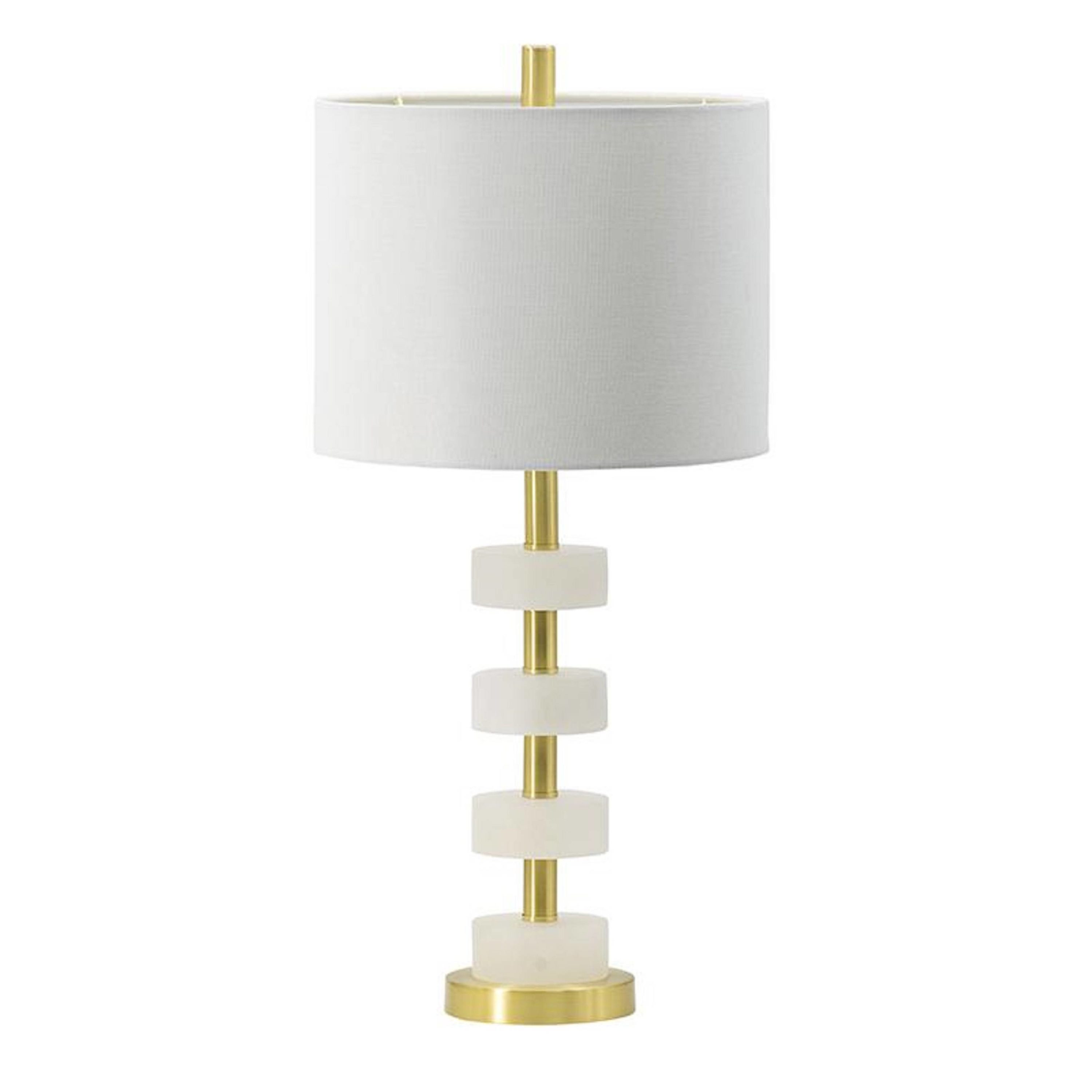 A&b Home A And B Home 26 In H Drum-shaped White And Gold Marble Fabric 