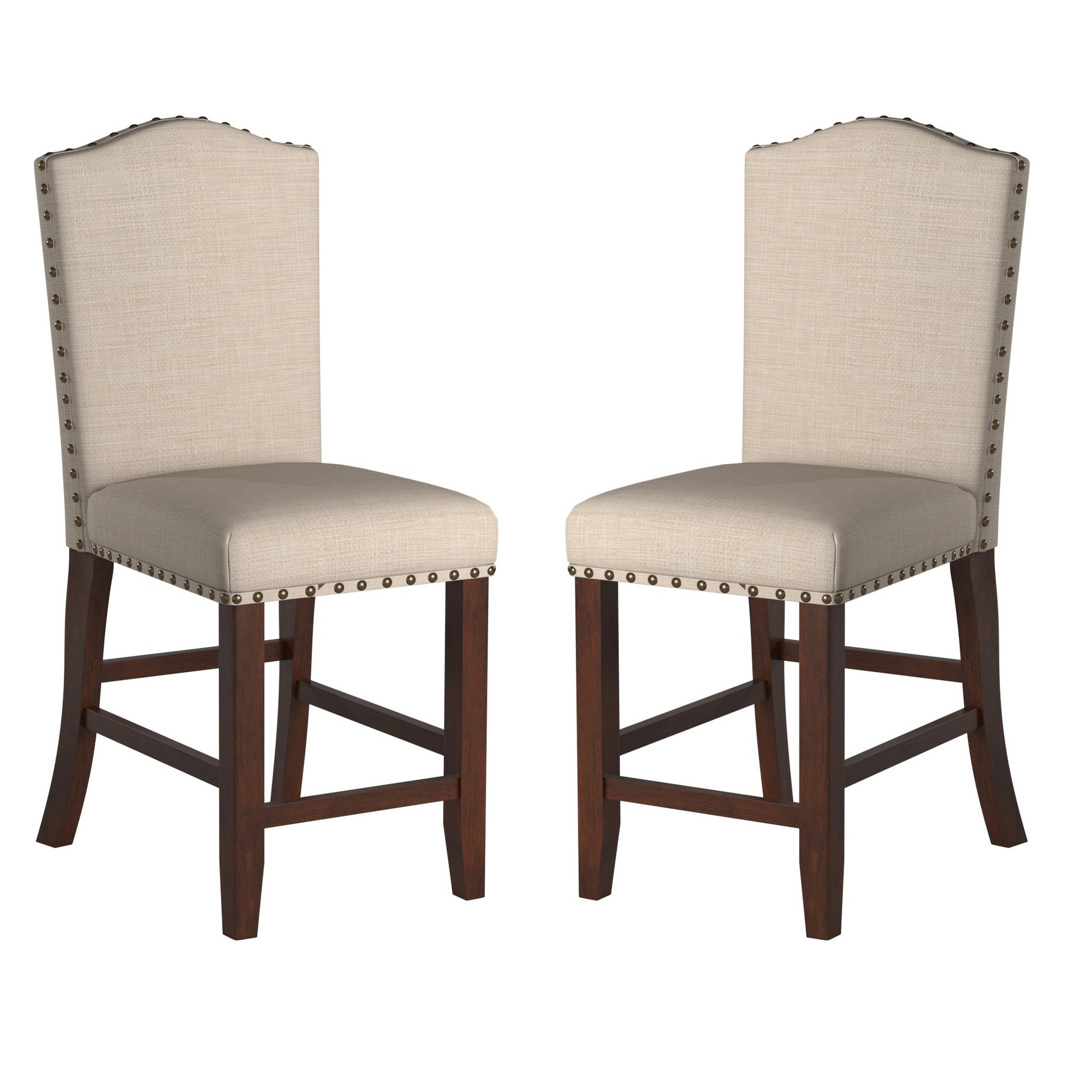 Benzara 2 Modern Cream and Brown Accent Chair in the Chairs