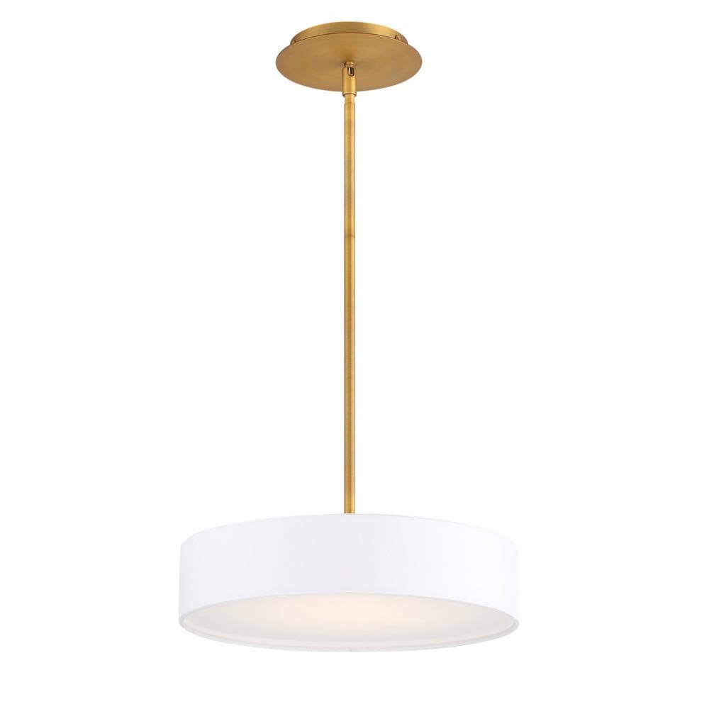 dweLED PD-13714-AB Manhattan Aged Brass Modern/contemporary Drum Integrated LED Medium Hanging Pendant light