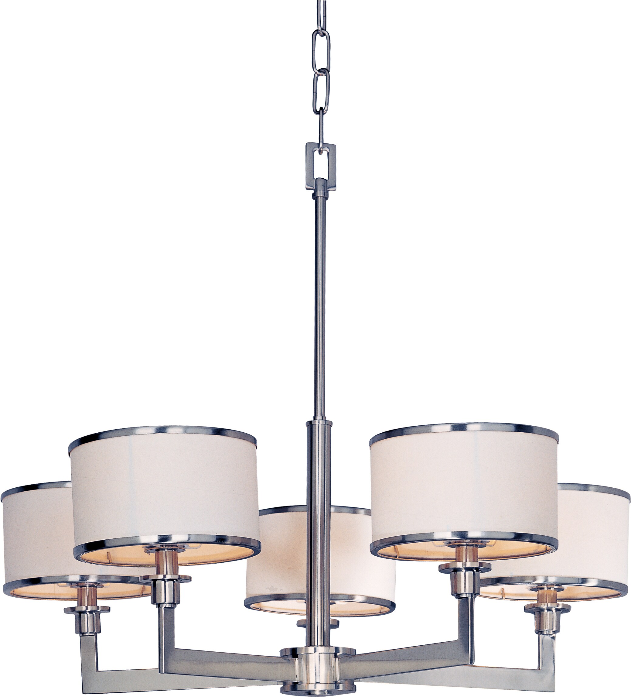 Maxim Lighting 12055WTSN Nexus 5 -Light Satin Nickel Modern/contemporary For Use in Bedrooms, Dining Rooms, Foyers, Kitchens, Living Rooms Chandelier