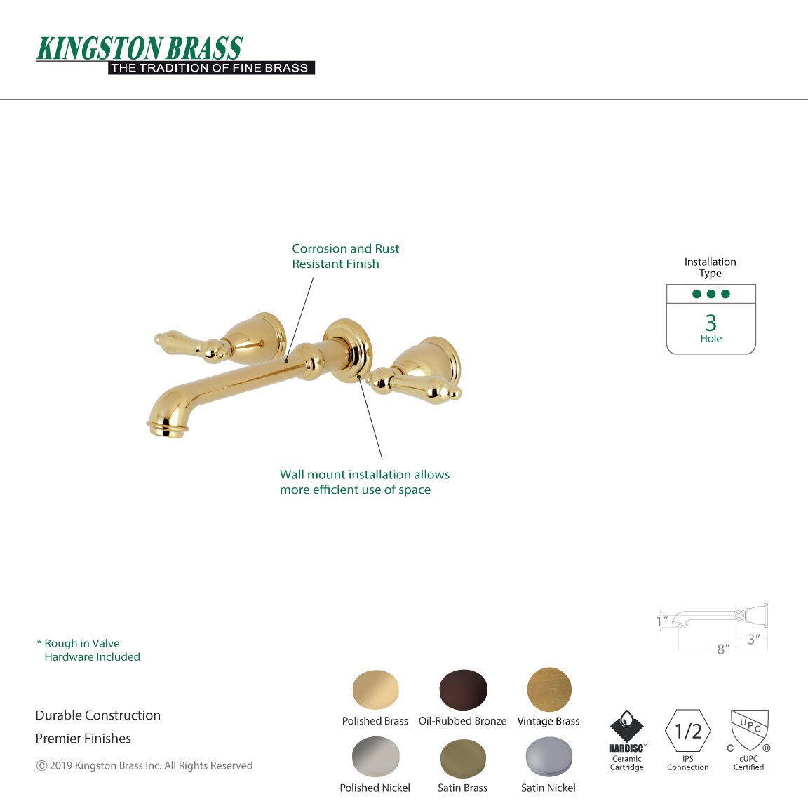 Kingston Brass WLKS7025AL Roman-Tub-Faucets - View #2