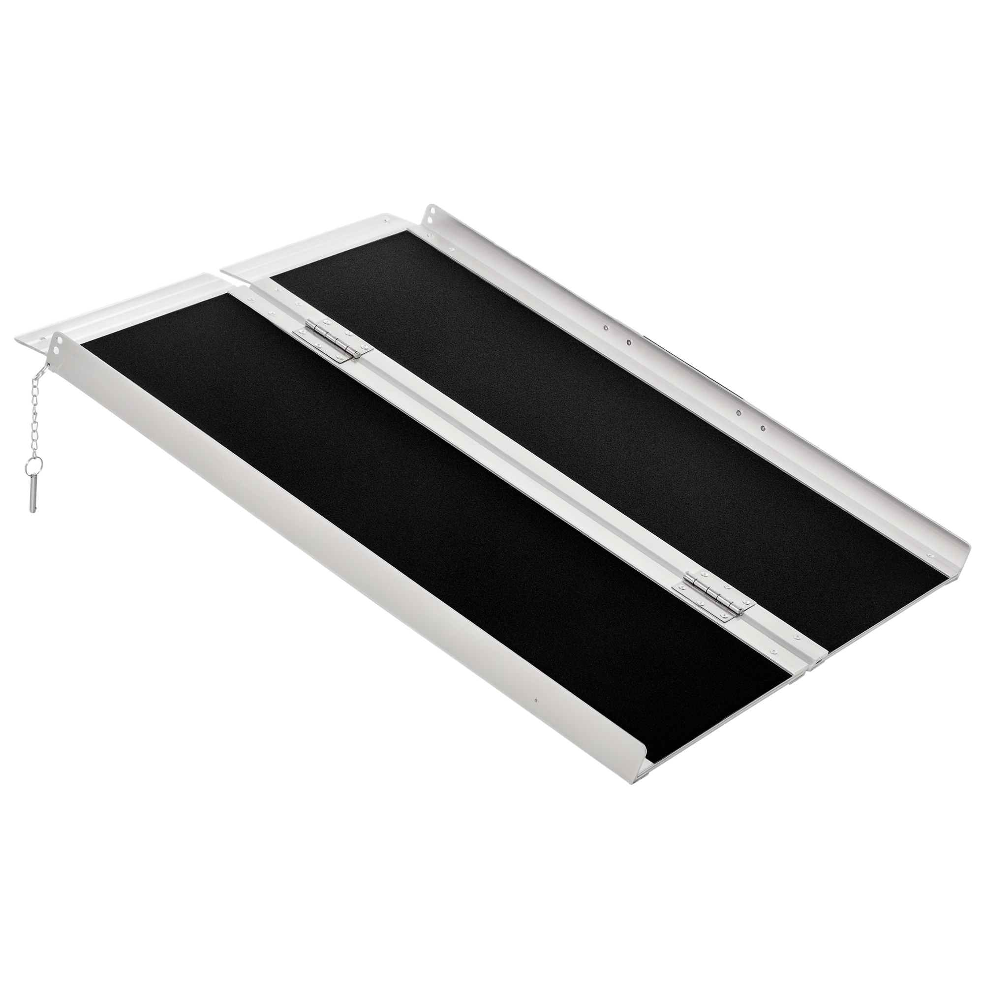 HomCom  FSA HSA Eligible Wheelchair Ramp 3FT Folding Aluminum Threshold Ramp with Non Slip Surface Transition Plate 594lbs Weight Capacity for Home Doorways Curbs Steps