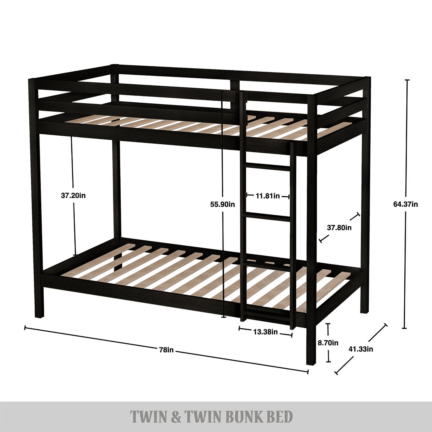 ChaletPosh C246TTBB-BK-WD Bunk-Beds - View #10