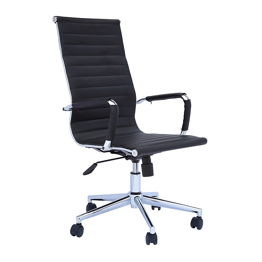 Benzara Black Contemporary Adjustable Height Swivel Executive Chair Benzara Black Contemporary Adjustable Height Swivel Executive Chair