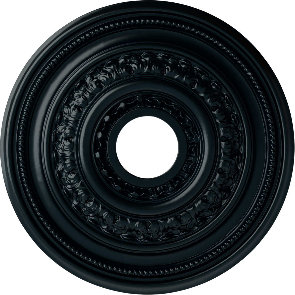 Ekena Millwork CM17OLNSF Orleans 17.625-in W x 17.625-in L Painted Night Shade Polyurethane Whole Ceiling Medallion