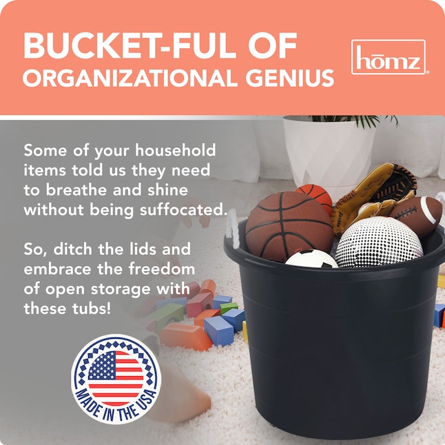 Homz Products 4-Pack Large 17-Gallon (68-Quart) Black Homz Products 4-Pack Large 17-Gallon (68-Quart) Black