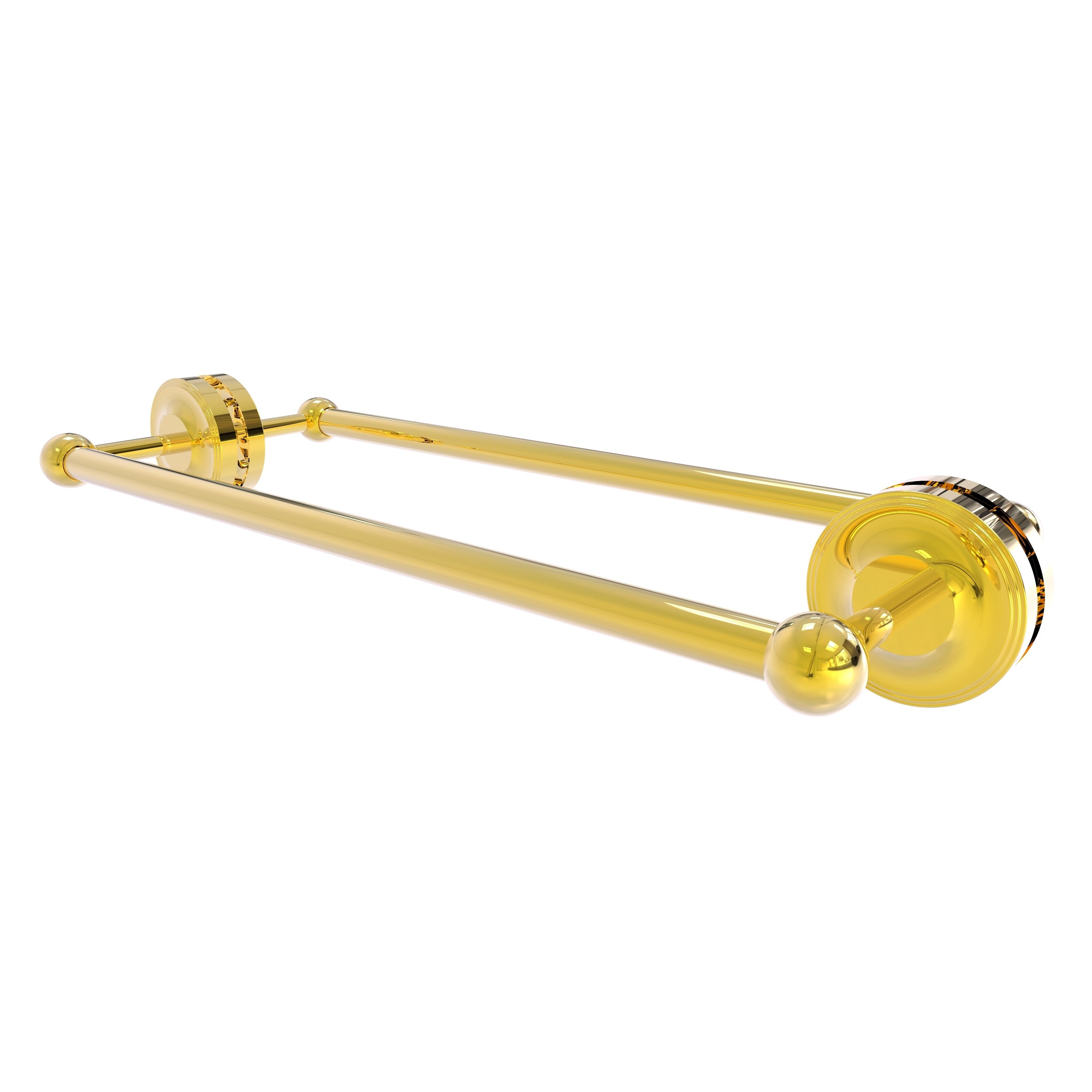 Allied Brass PR-41-BB-18-PB Prestige Regal 18-in double Polished Brass Wall mount Double Towel Bar