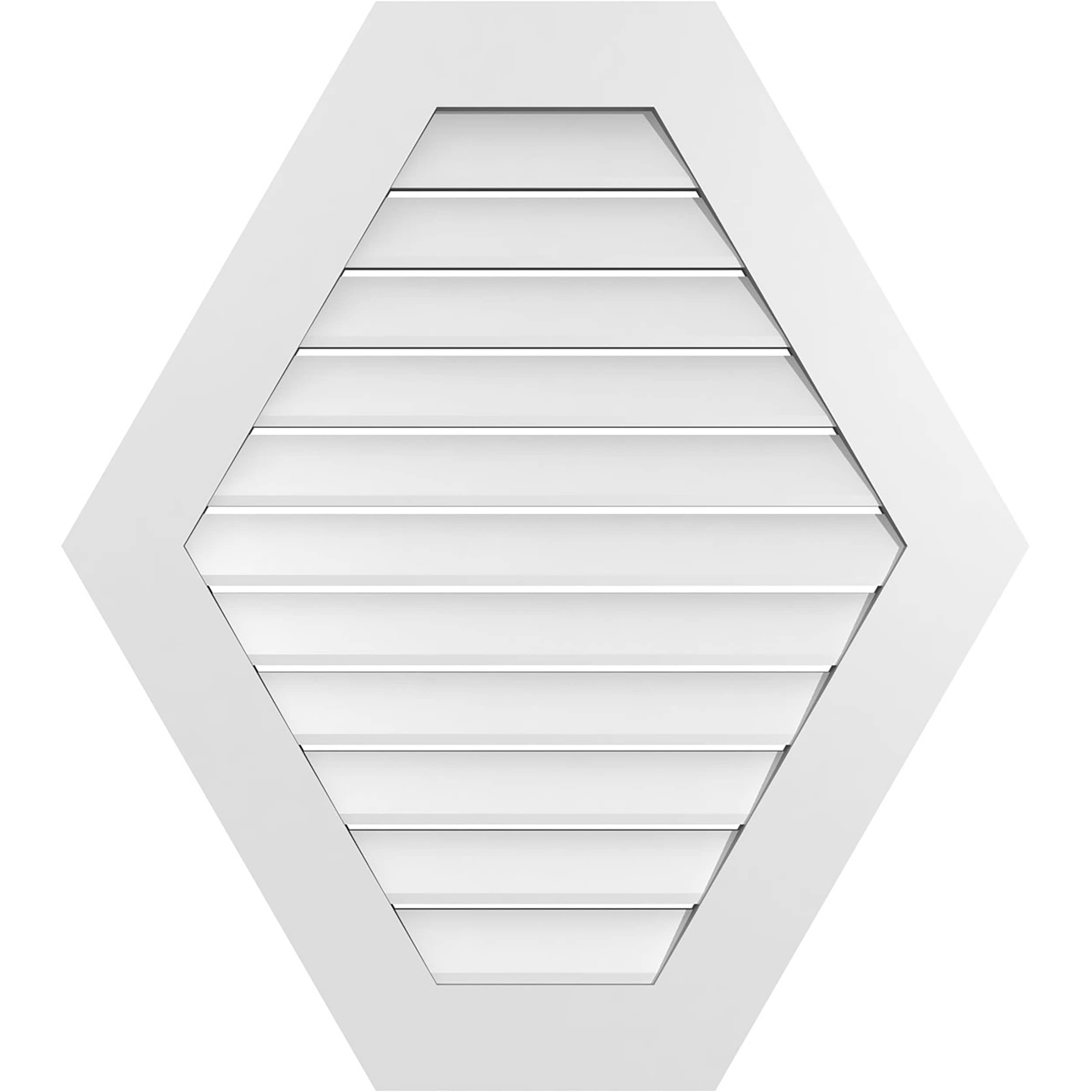 Ekena Millwork GVPHP32X3601SF 32-Inches x 36-Inches Off-white Peaked PVC Gable Louver Vent