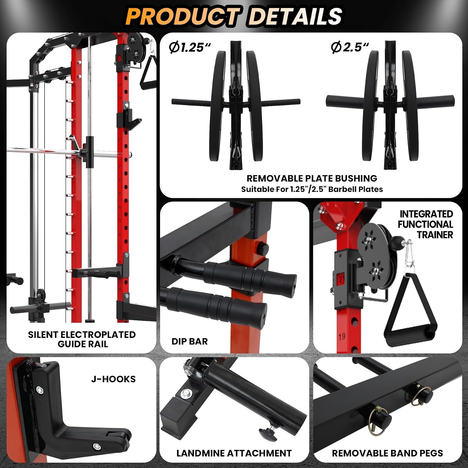 Garvee Power Cage Smith Machine 2400 Lbs Superior Multi-Functional ...