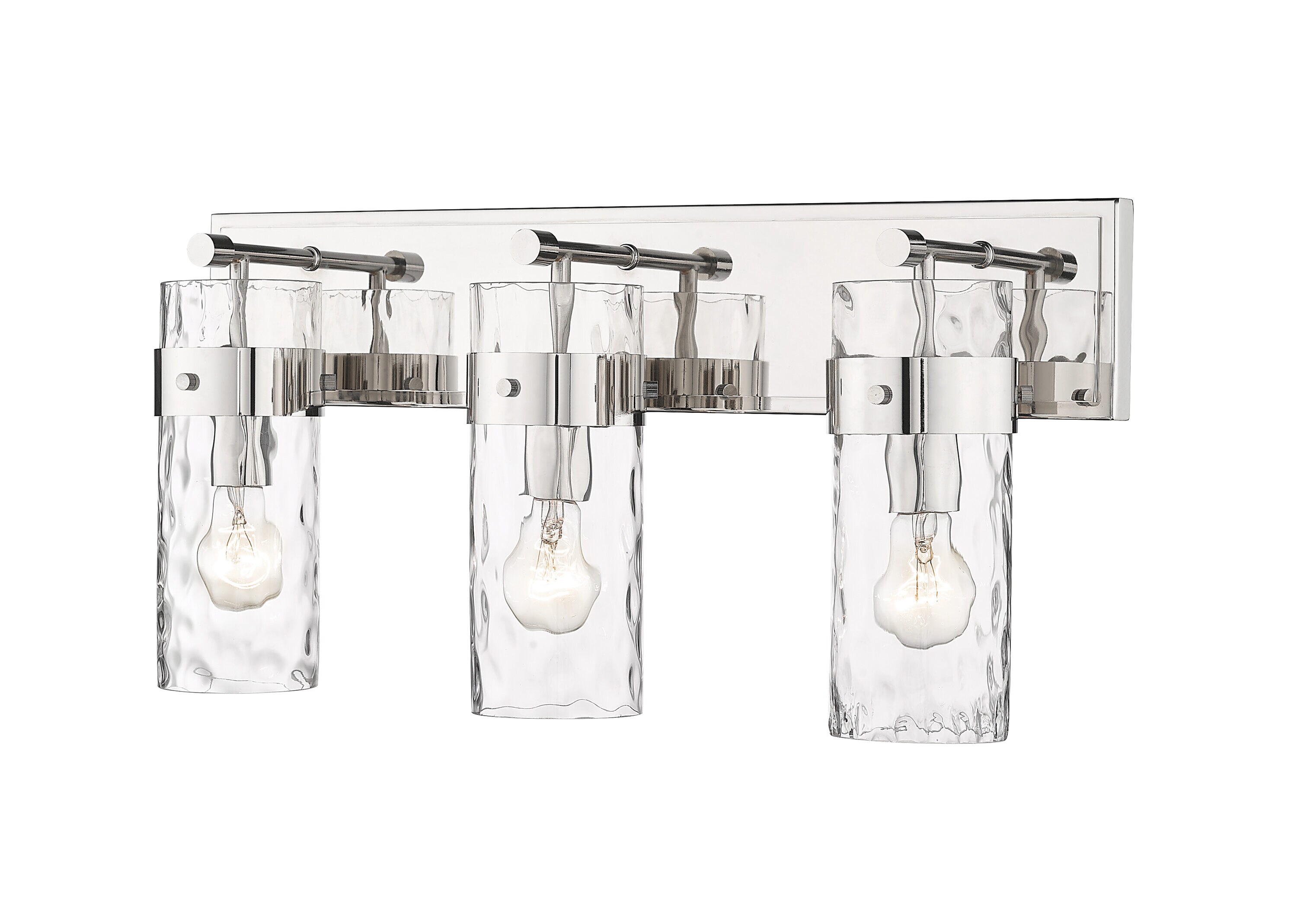 Z-Lite 3035-3V-PN Fontaine 24-in 3 -Light Polished Nickel Transitional Vanity light