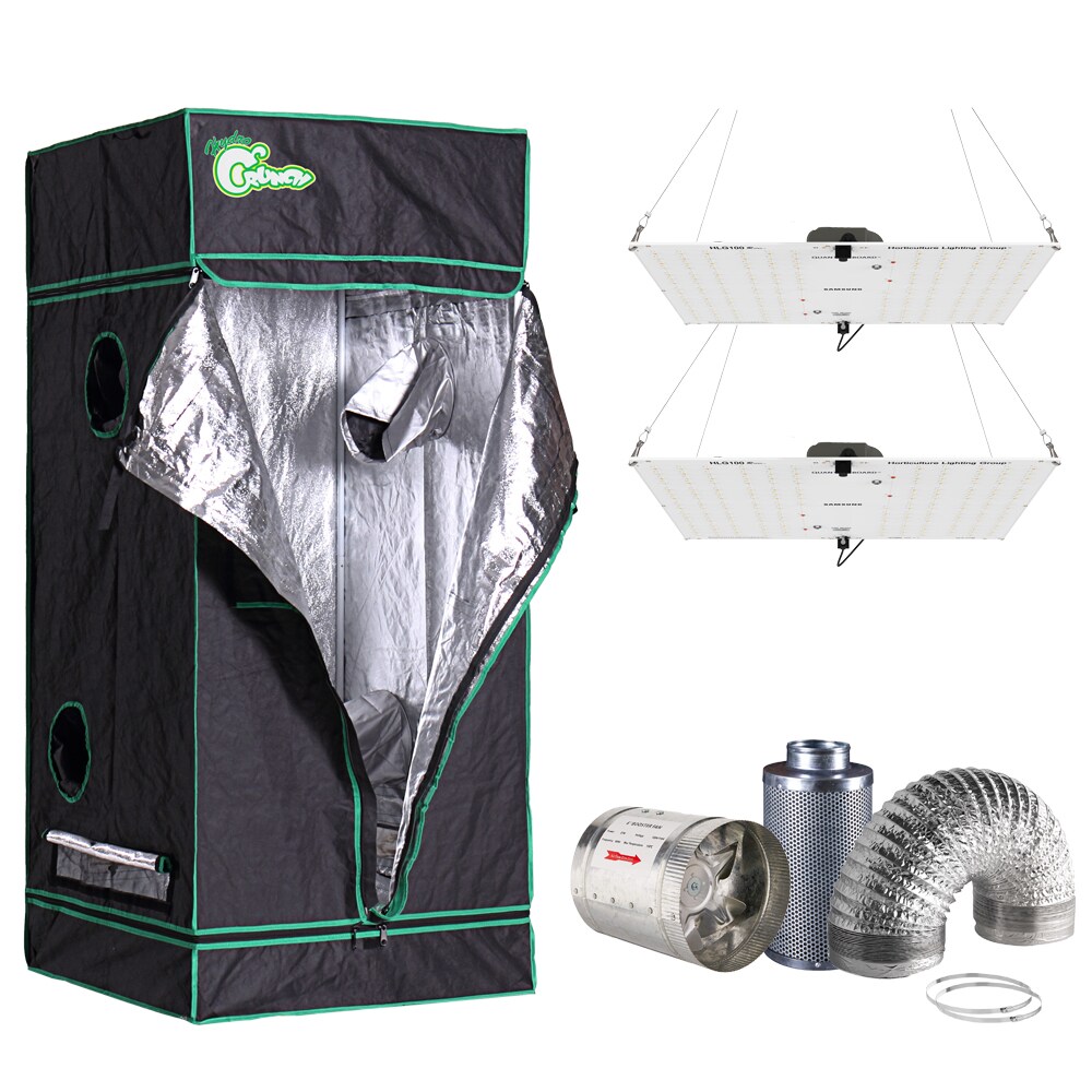 Hydro Crunch TKLED-HLG-3131 31-in 2-Light Silver Blue LED Grow Tent Kit