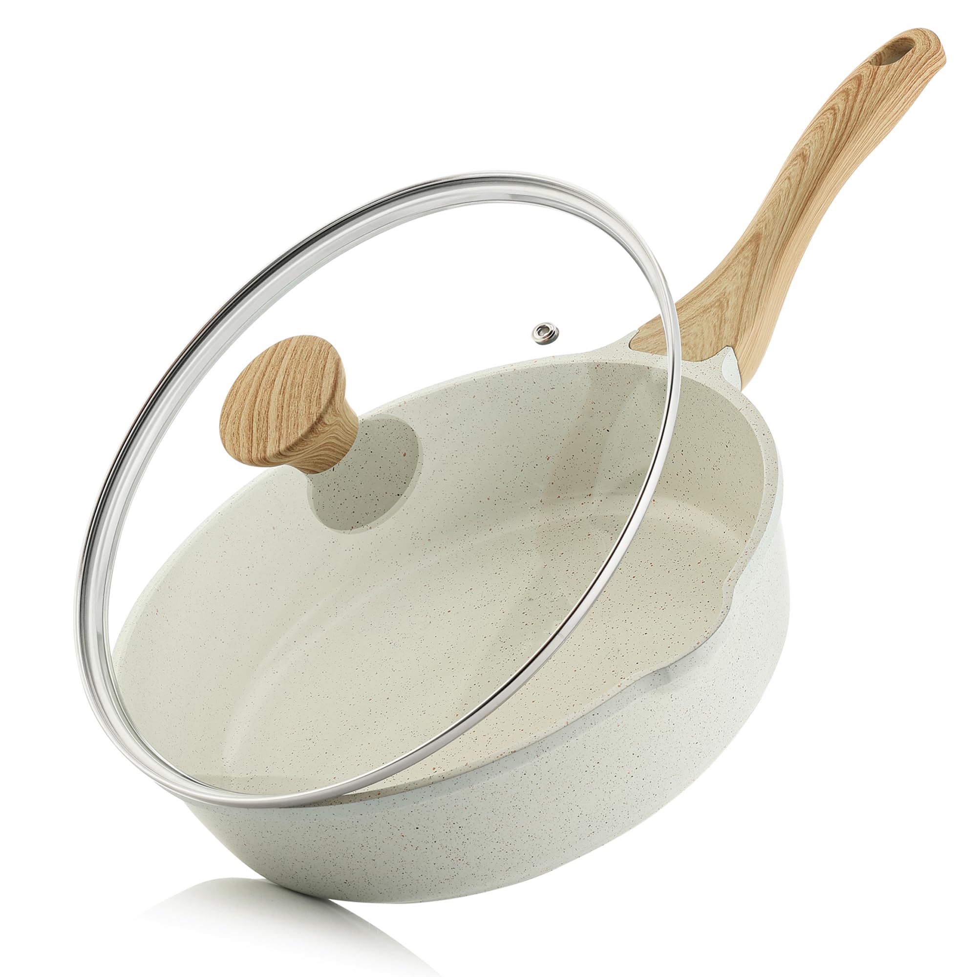 DHMHD  Nonstick Ceramic Saute Pan 10 Inch 3.5 Quart with Glass Lid and Stay Cool Handle Induction Compatible durable home and garden accessory