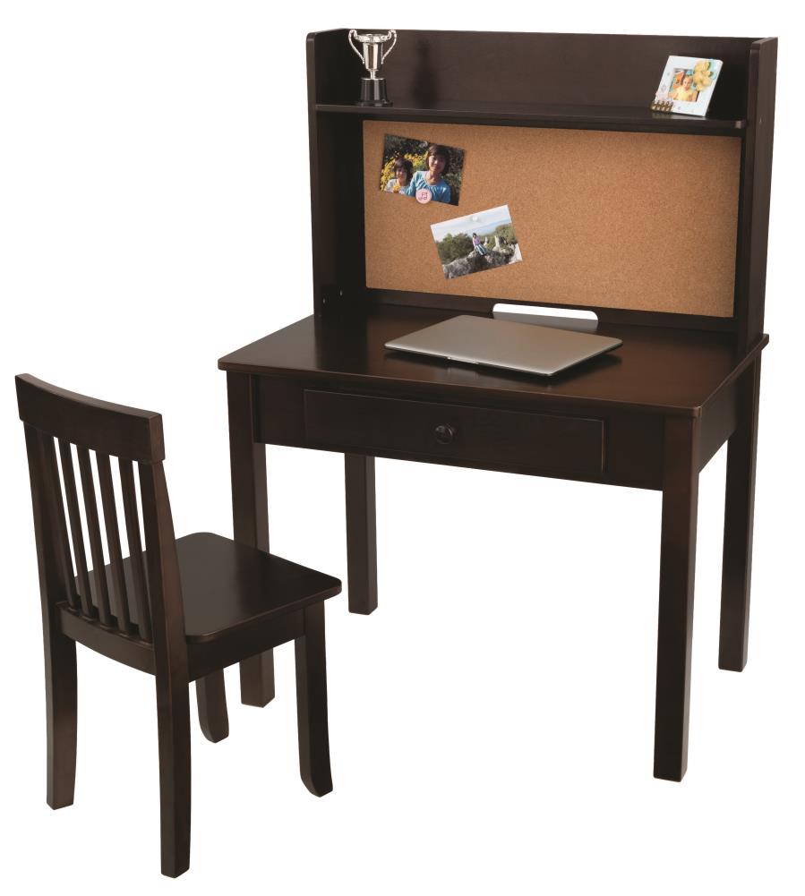 Kids Desk and Chair Set with Drawer Walnut