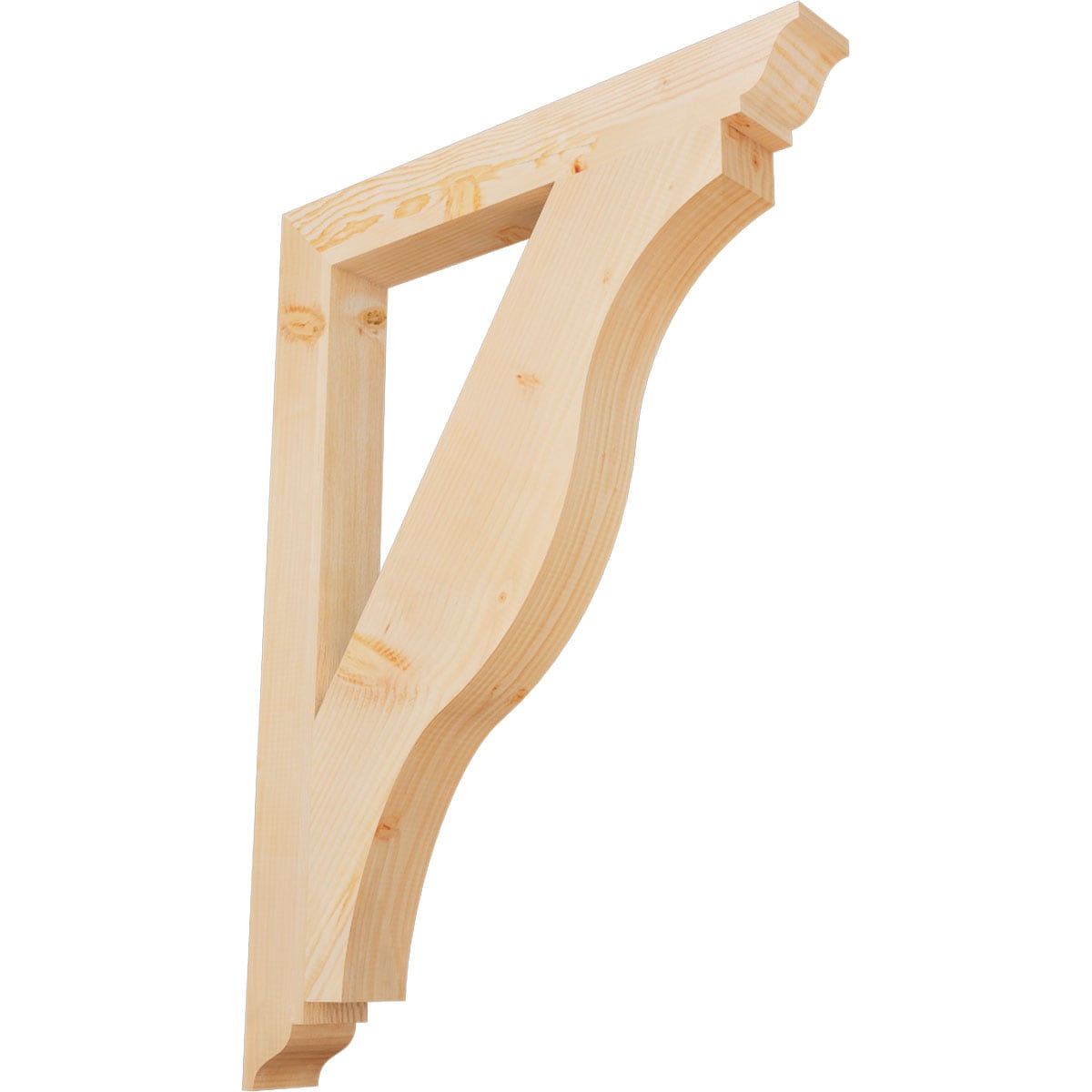 Ekena Millwork BKT04X32X44FST01SDF Funston traditional smooth 3-1/2-in x 32-in x 44-in Douglas fir Brown Wood Standard bracket