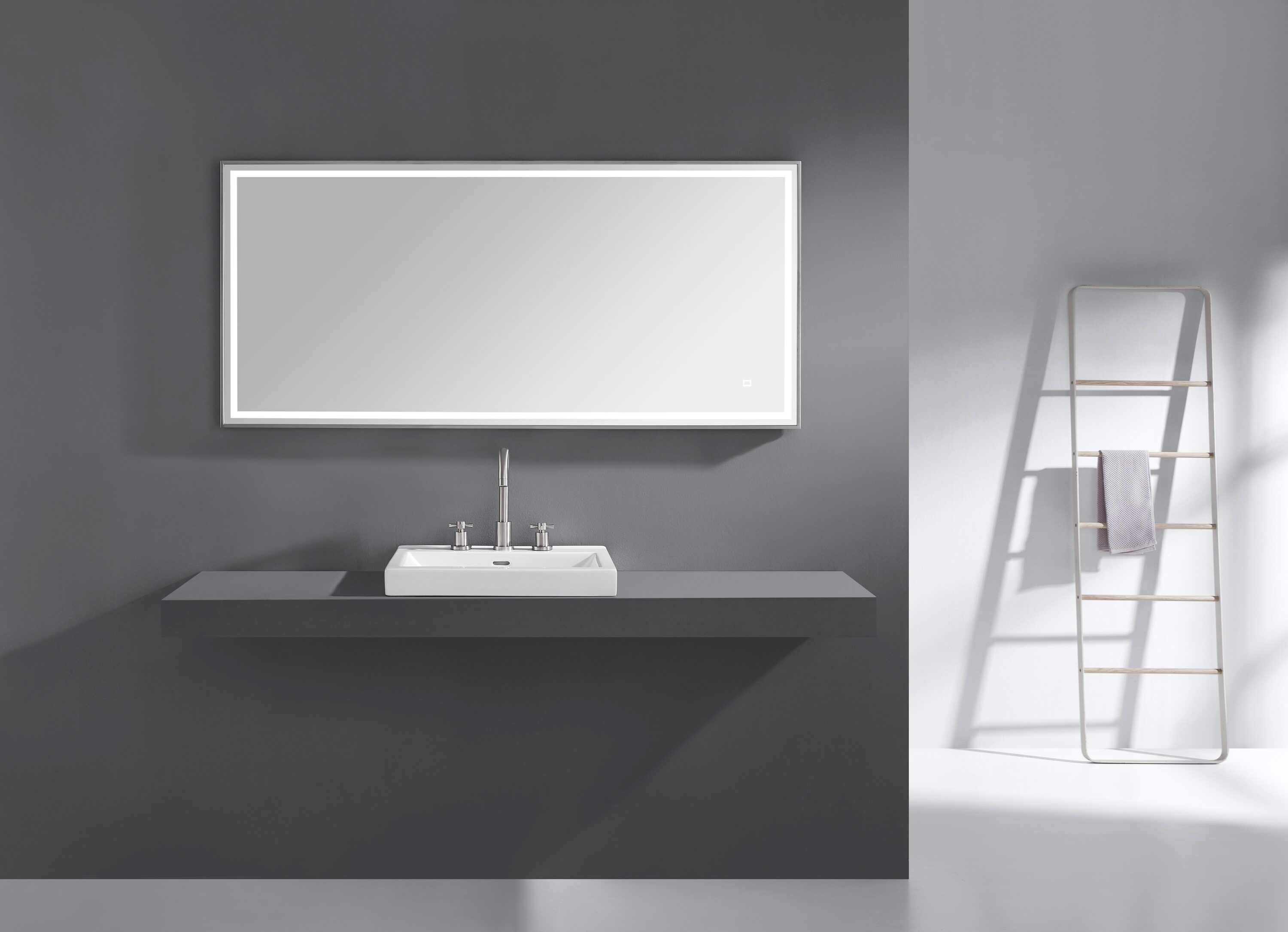 Rectangular Stainless Steel LED Bathroom Vanity Mirror