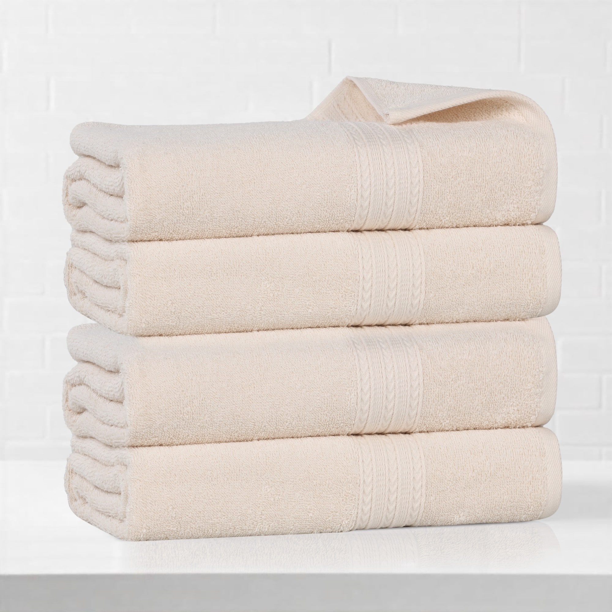 Superior Eco-Friendly Cotton 4-Piece Solid Bath Towel Set