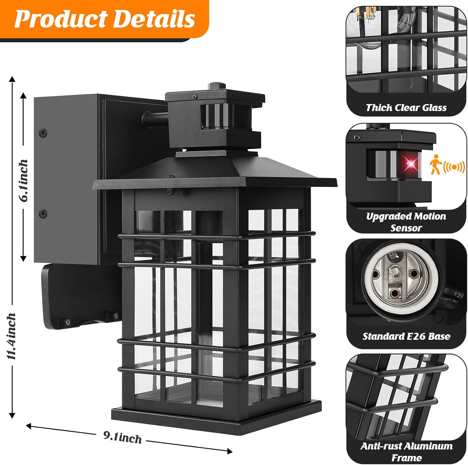 Nordic Hygge YF-WL-0815-BK-2 Outdoor-Wall-Lighting - View #3