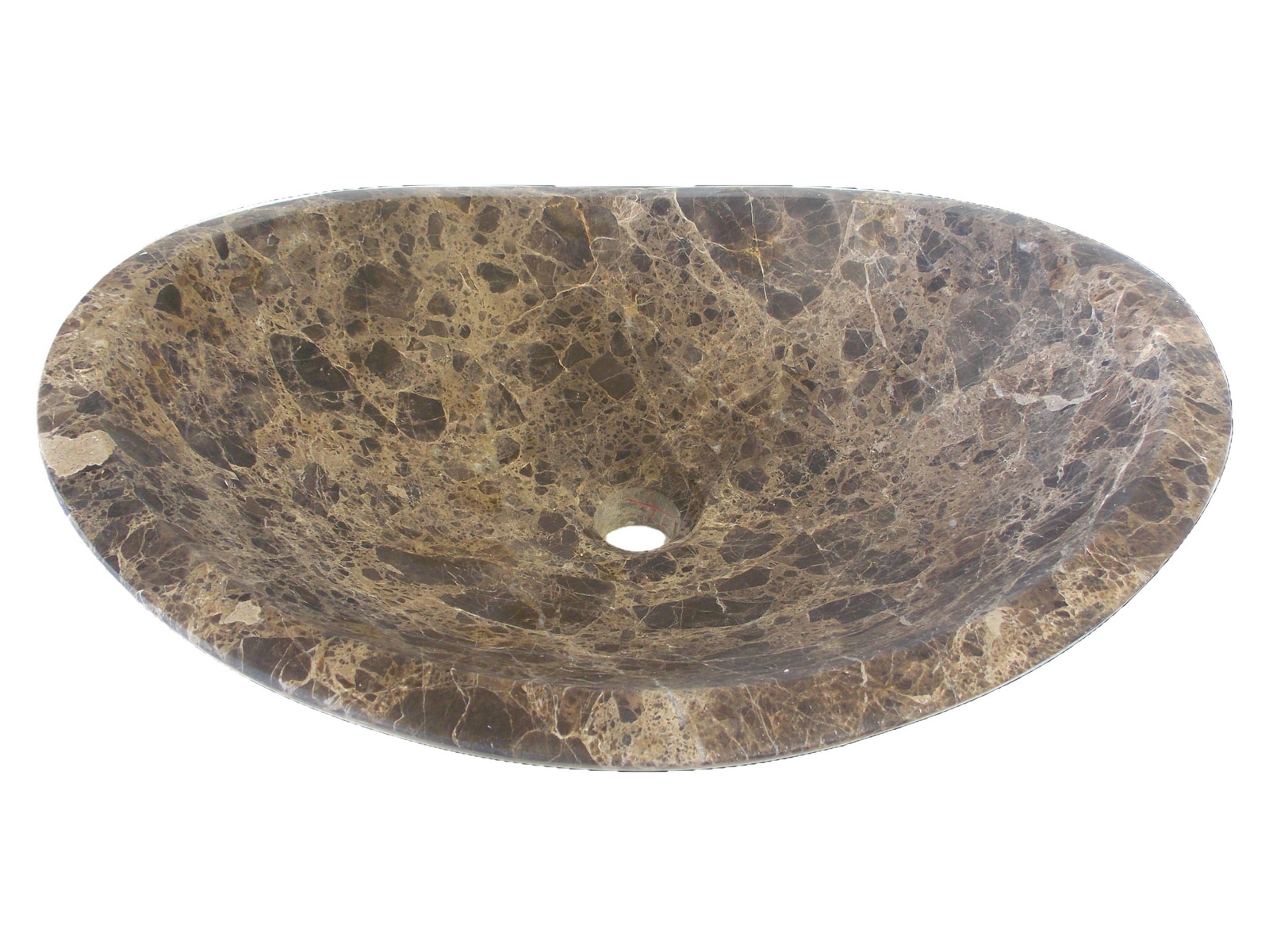 Eden 14'' Dark Brown Marble Canoe Sink