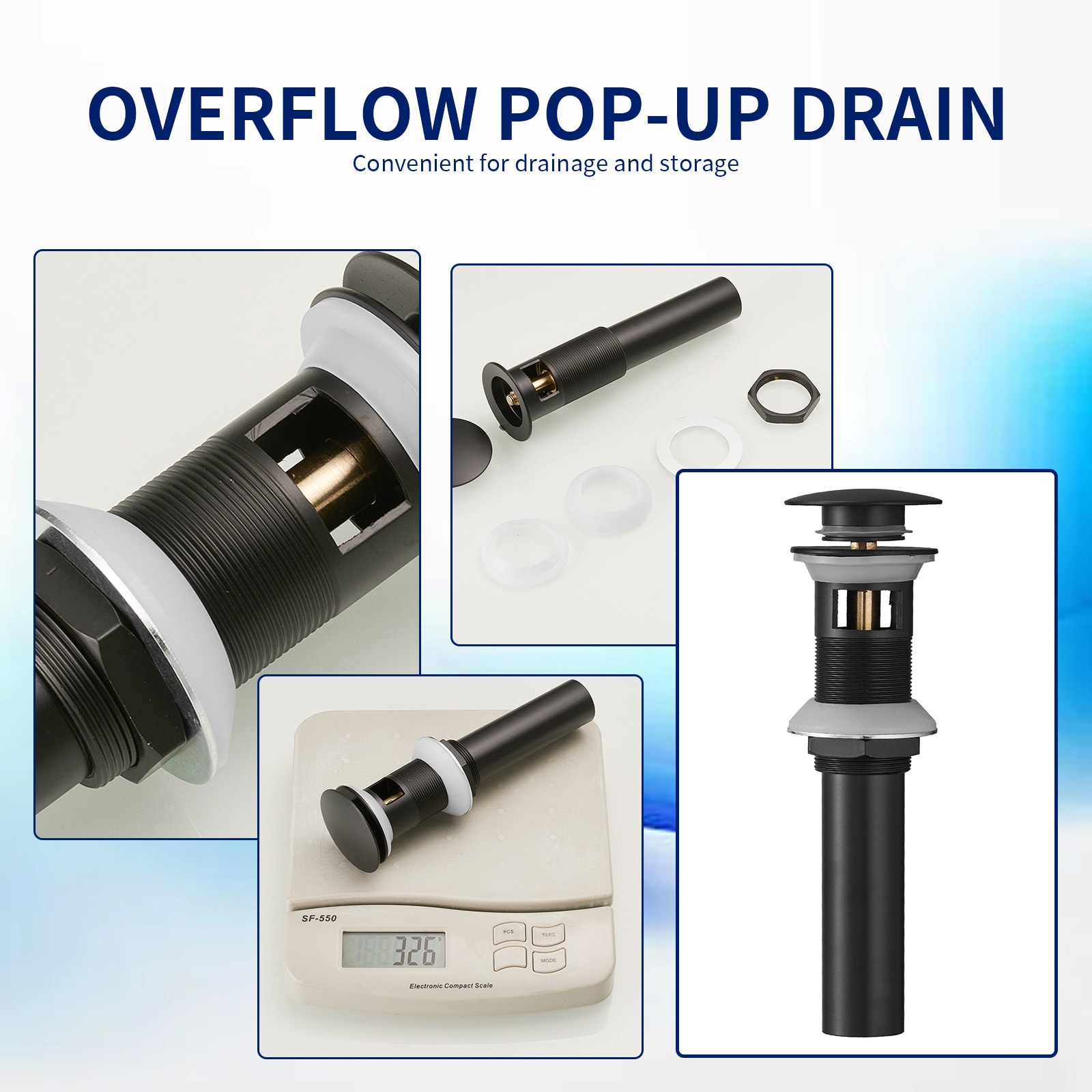 Gold and Black Single Handle Low-Arc Bathroom Faucet