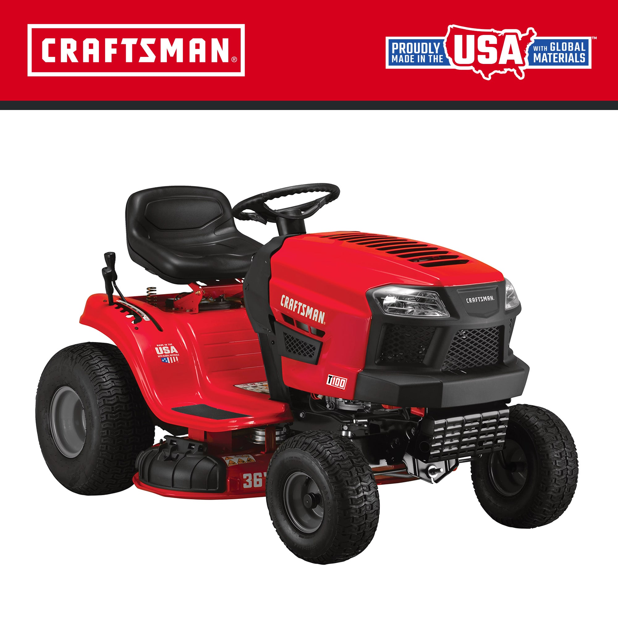 CRAFTSMAN T100 36-in 11.5-HP Gas Riding Lawn Mower