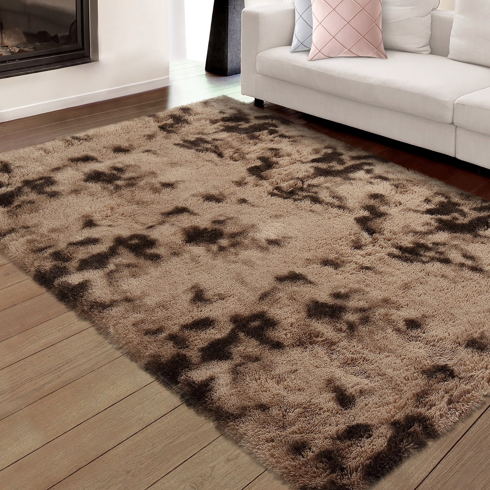 Garvee YXY-LO-PHO-0PW2D520 9 x 12 (ft) Polyester Brown Rectangular Indoor Solid Mid-Century Modern Area rug